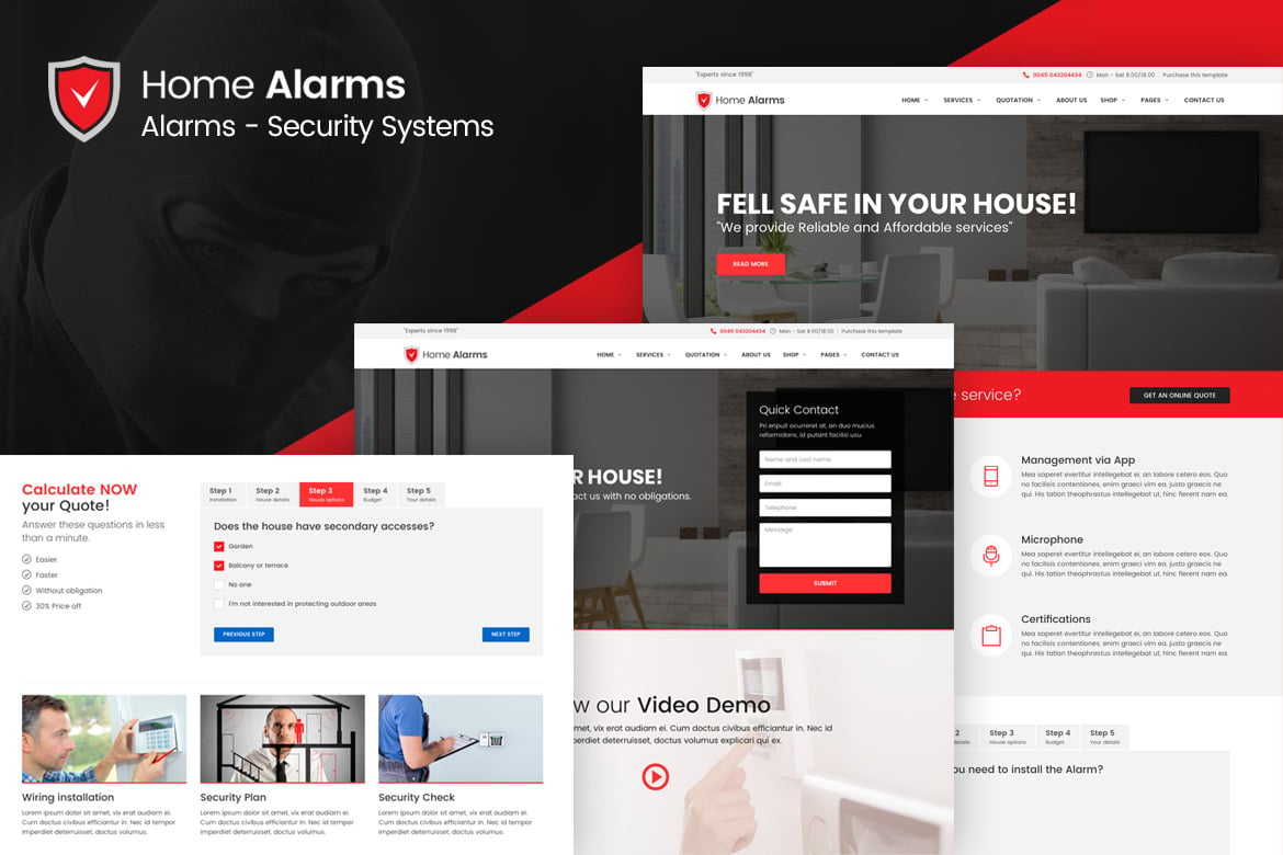 Imagen de portada de HomeAlarms - Alarms and Security Systems (plantilla web)