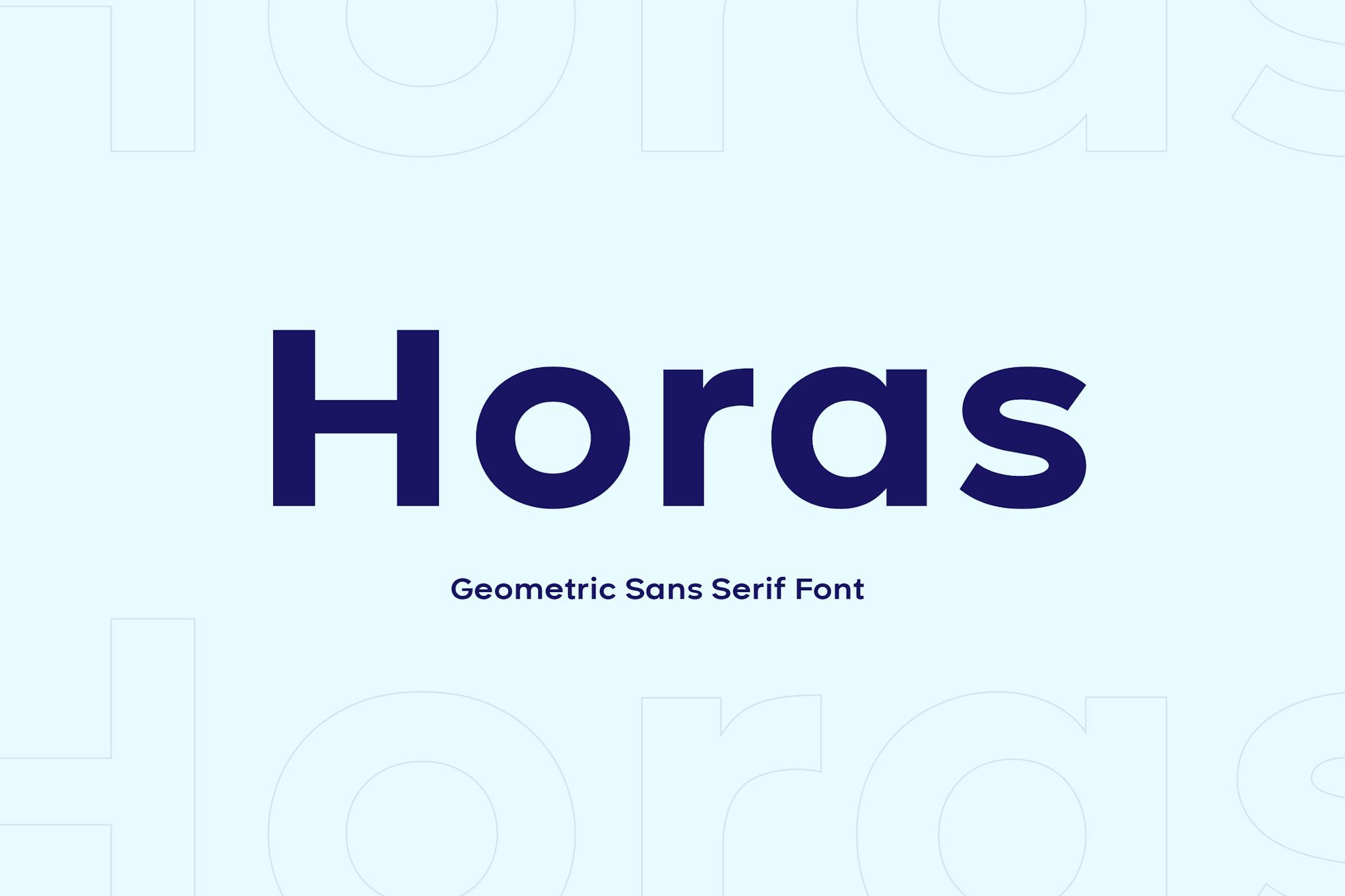 Imagen de portada de Horas Geometric Sans Serif (fuente)