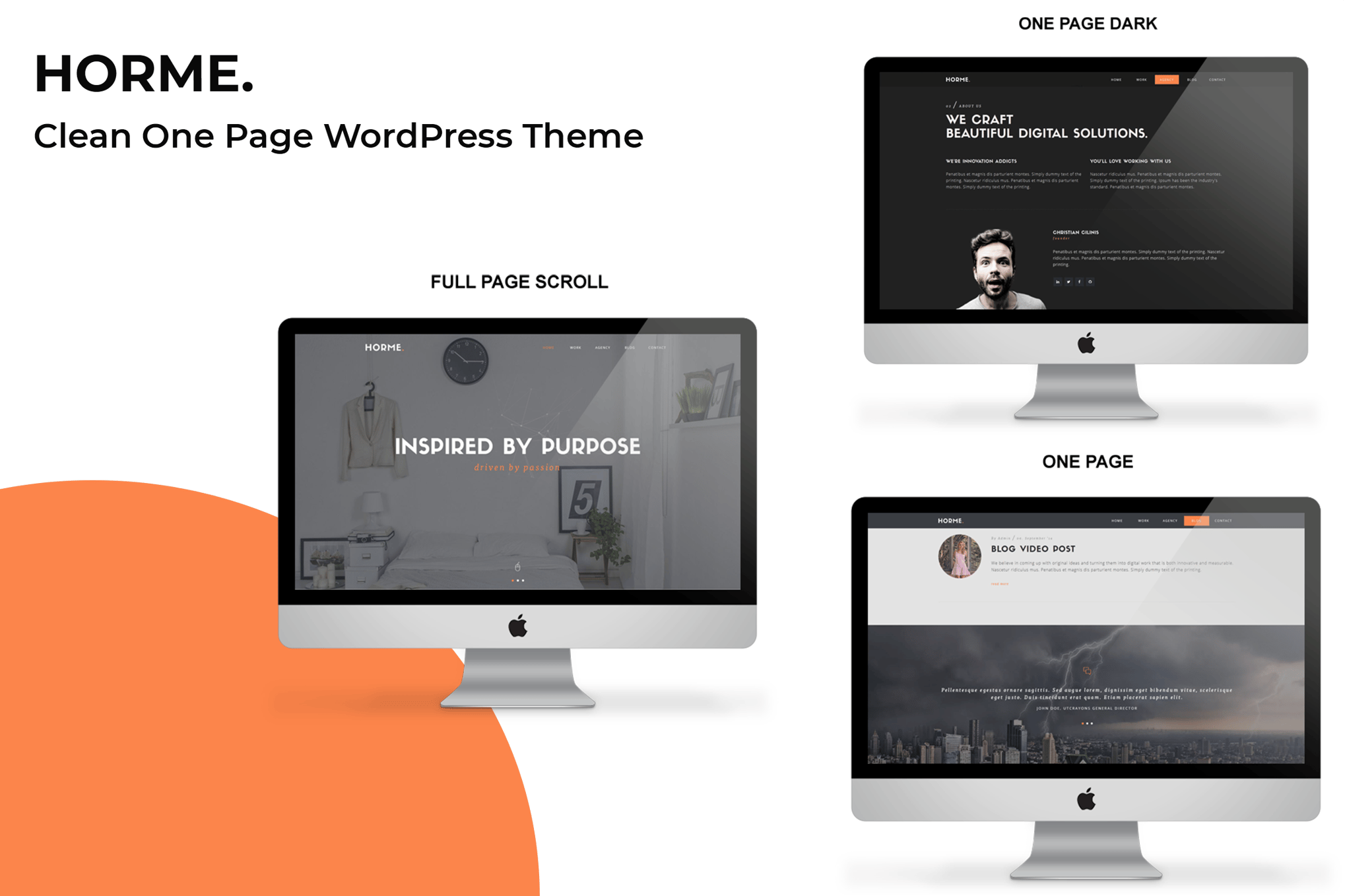 Imagen de portada de Horme - Clean One Page WordPress Theme (tema)