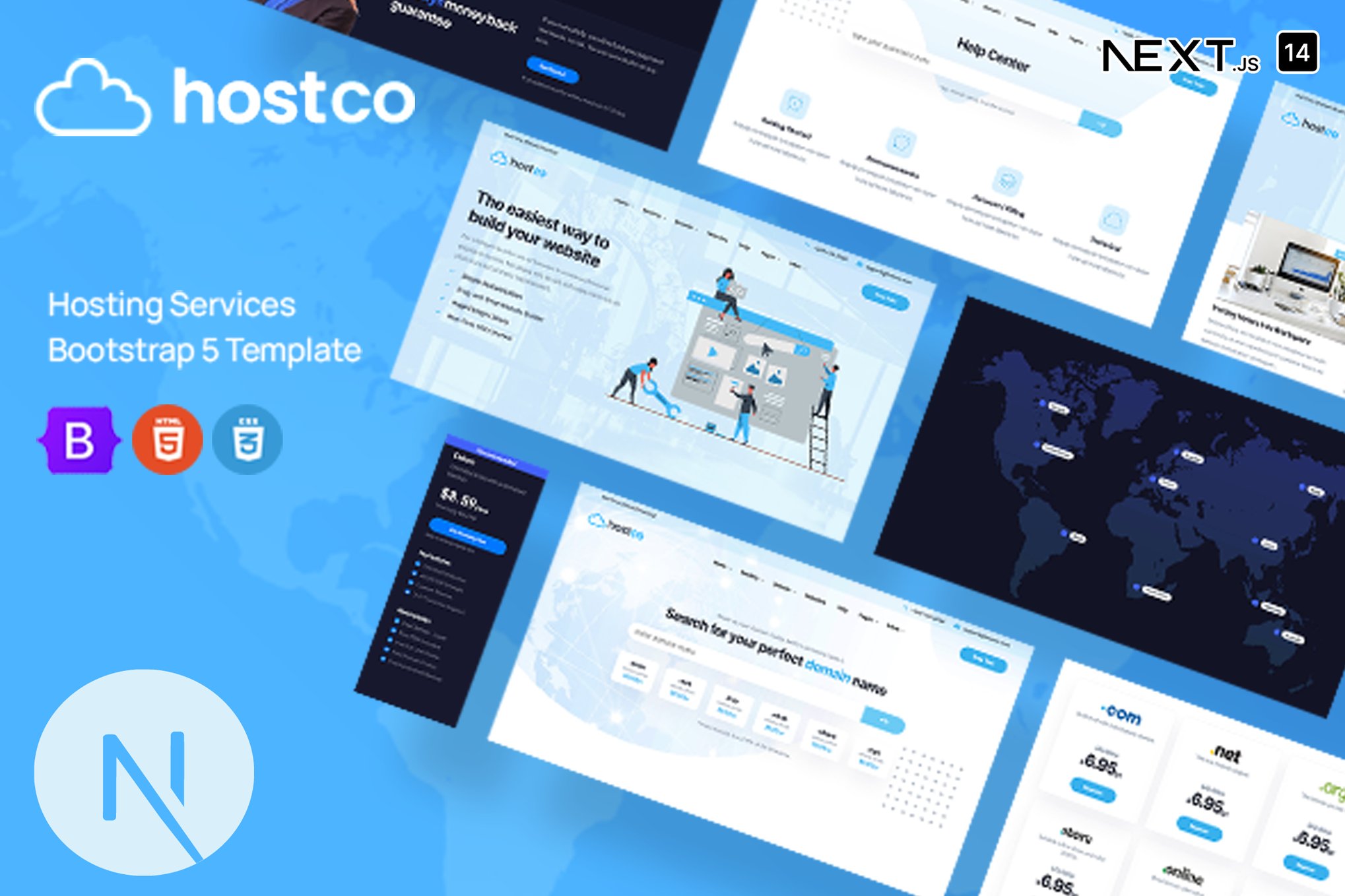 Imagen de portada de Hostco - Premium Web Hosting NextJs Template (plantilla web)