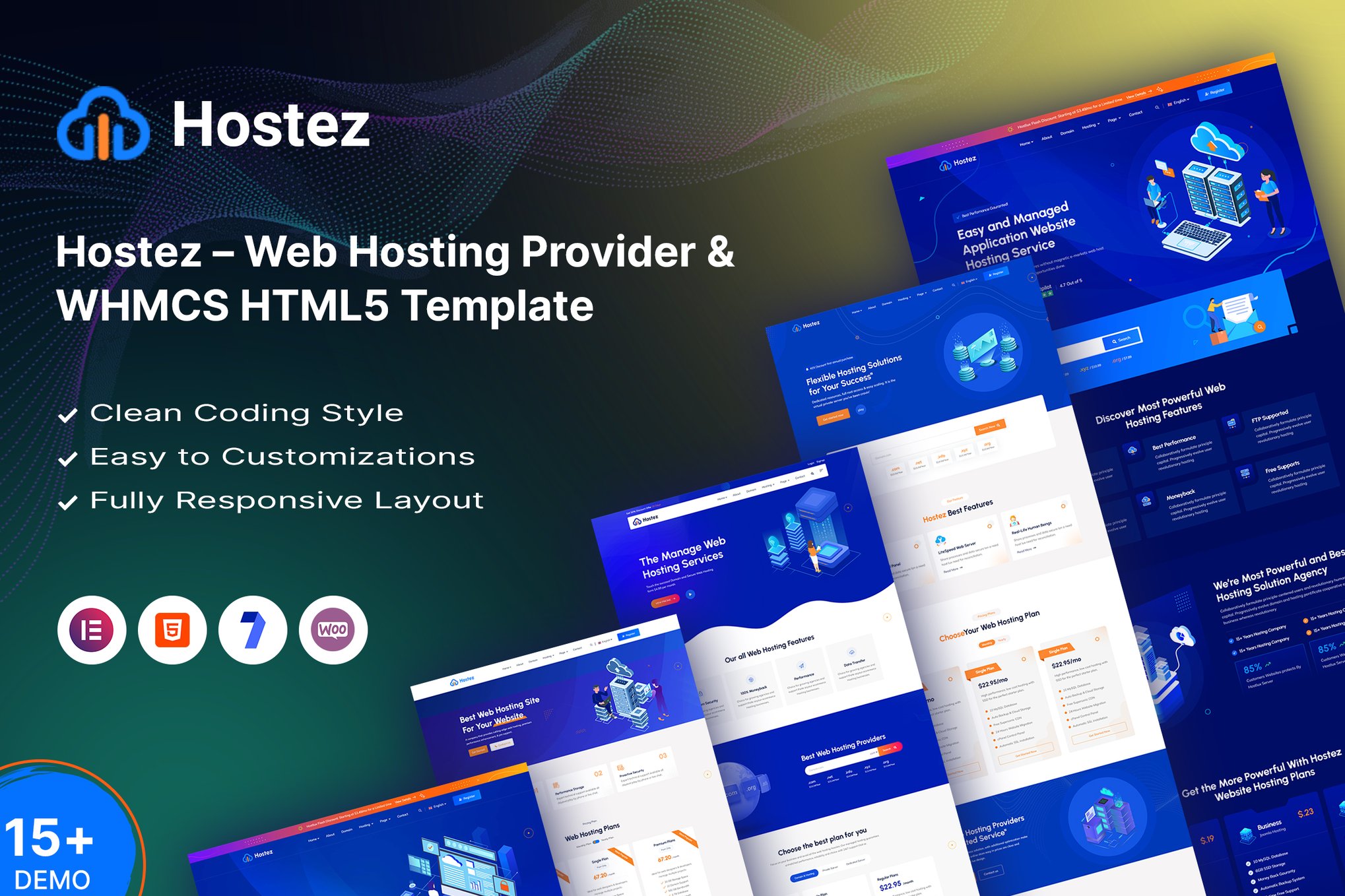 Imagen de portada de Hostez – Web Hosting & WHMCS HTML5 Template (plantilla web)