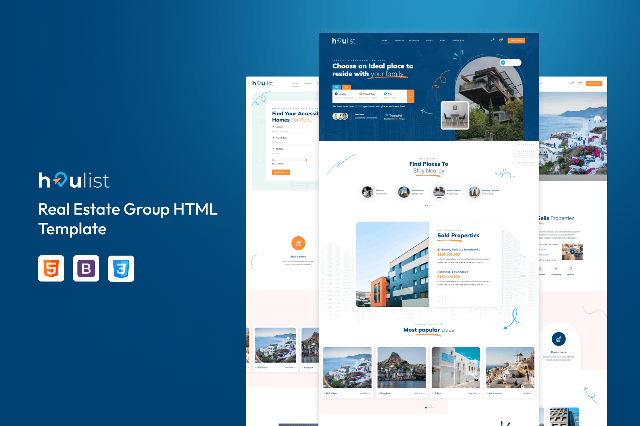 Imagen de portada de Houlist – Real Estate Group HTML Template (plantilla web)