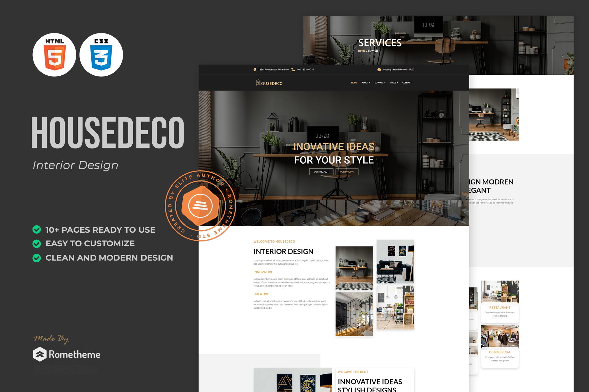 Imagen de portada de Housedeco - Interior Design HTML Template (plantilla web)