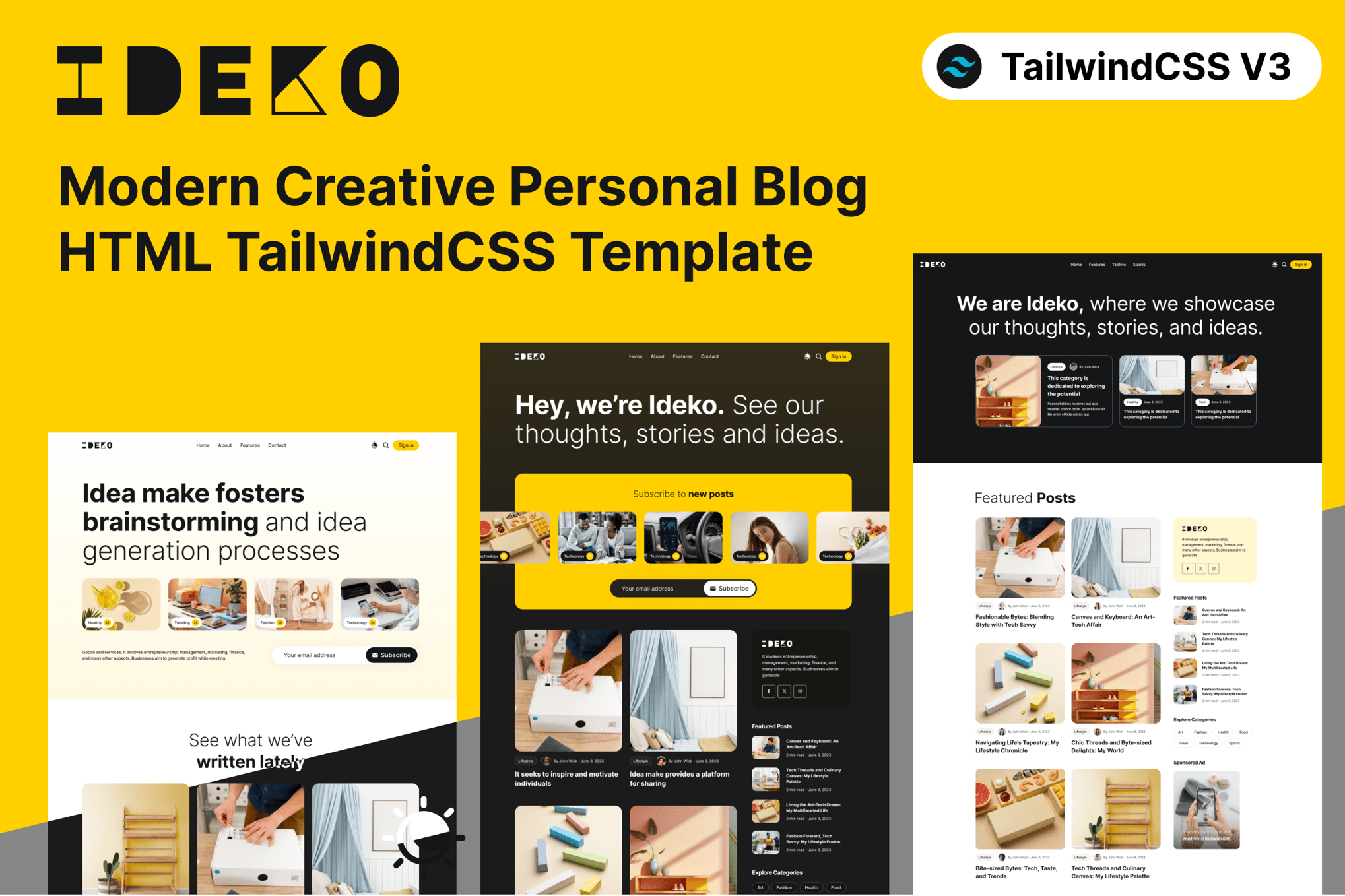 Imagen de portada de IDEKO - Modern Creative Personal Blog Template (plantilla web)