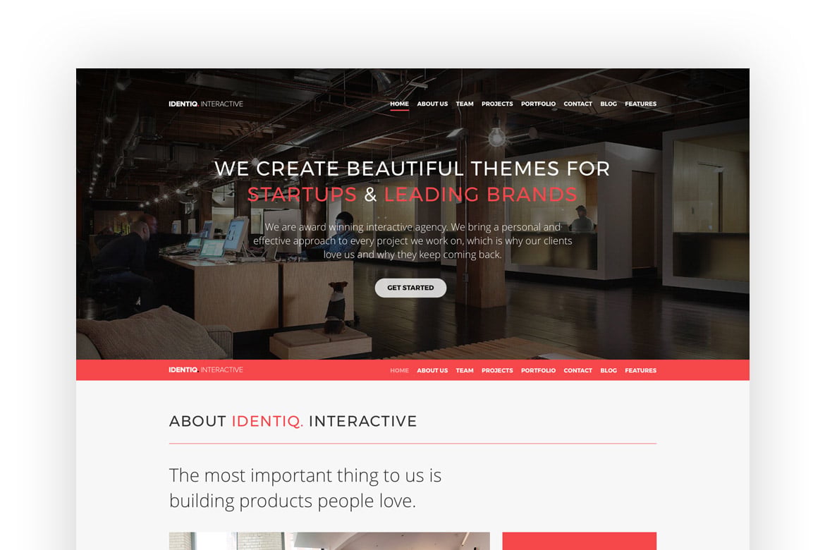 Imagen de portada de Identiq - One Page Parallax Retina Ready Template (plantilla web)