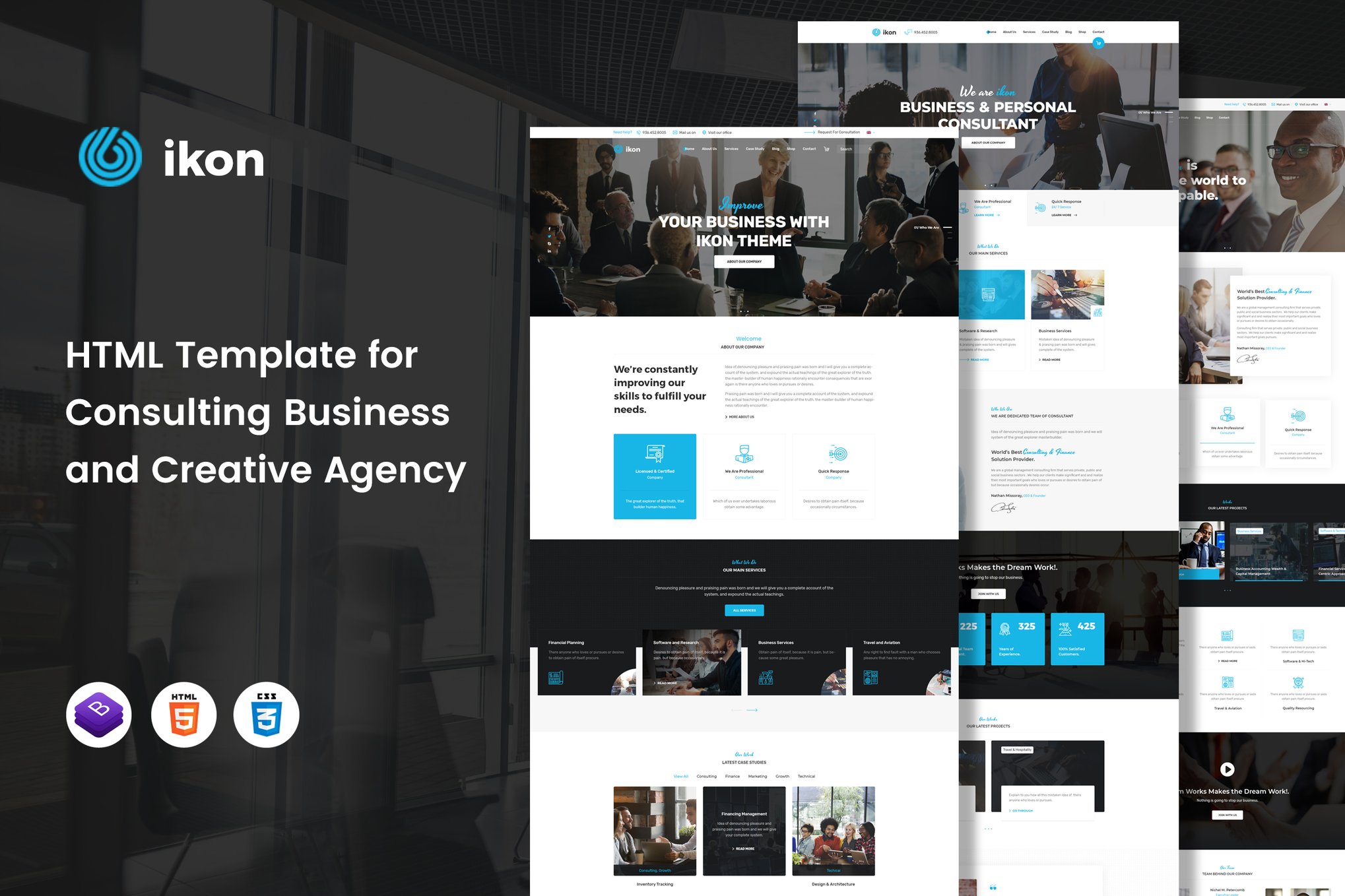Imagen de portada de ikon - Consulting Business HTML Template (plantilla web)
