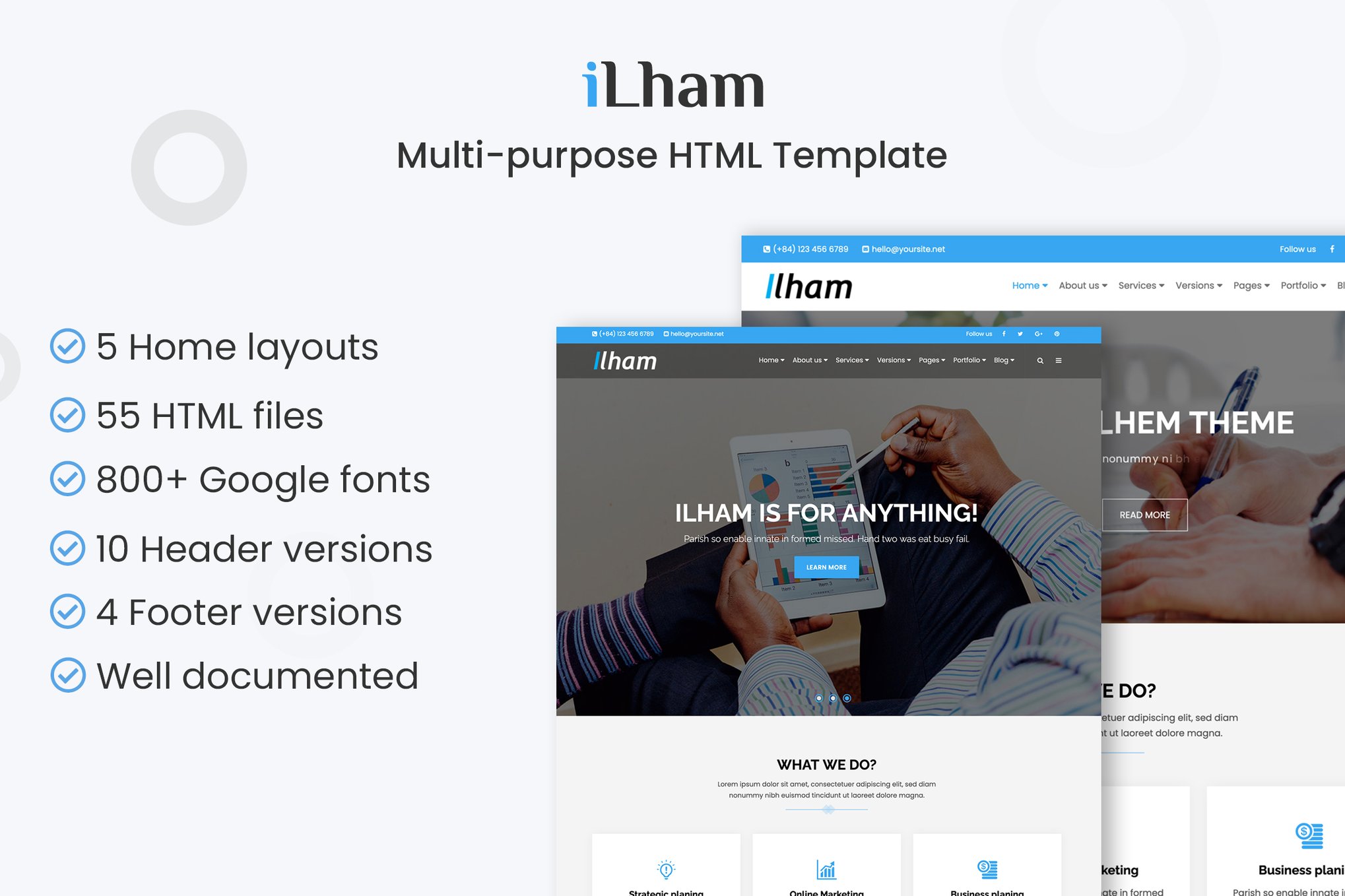 Imagen de portada de ILHAM - Multi-purpose HTML Template (plantilla web)