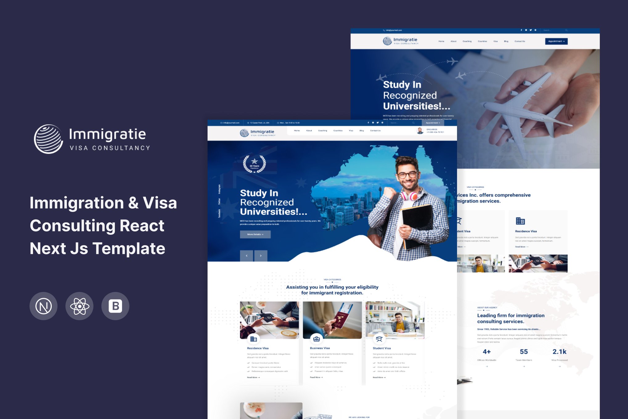 Imagen de portada de Immigratie - immigration and Visa Next Js Template (plantilla web)