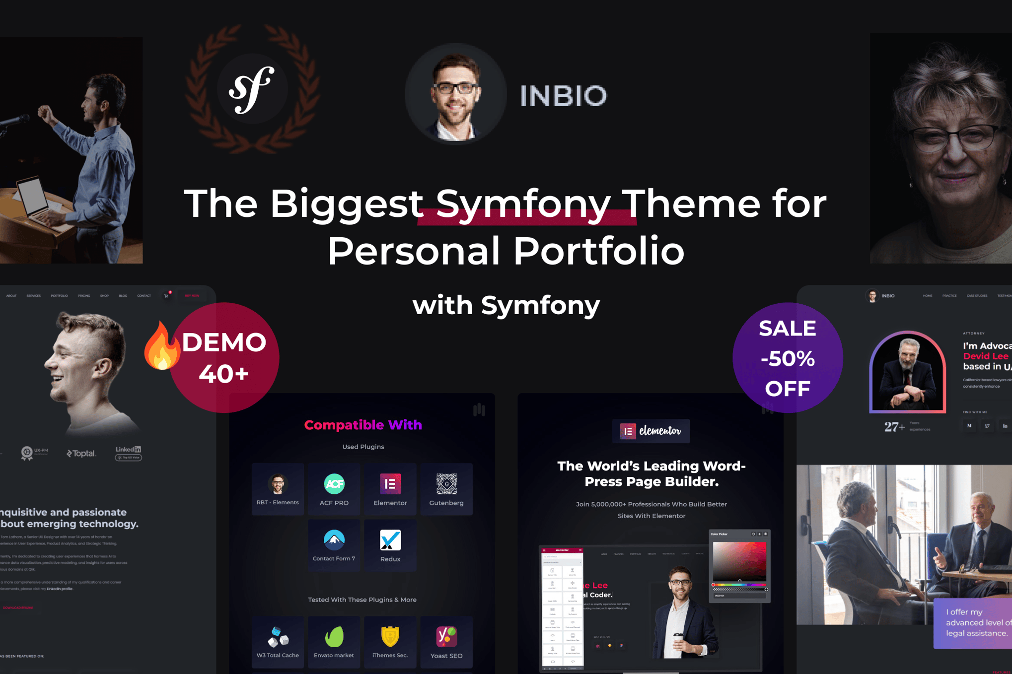 Imagen de portada de InBio - Personal Portfolio Symfony Template (plantilla web)