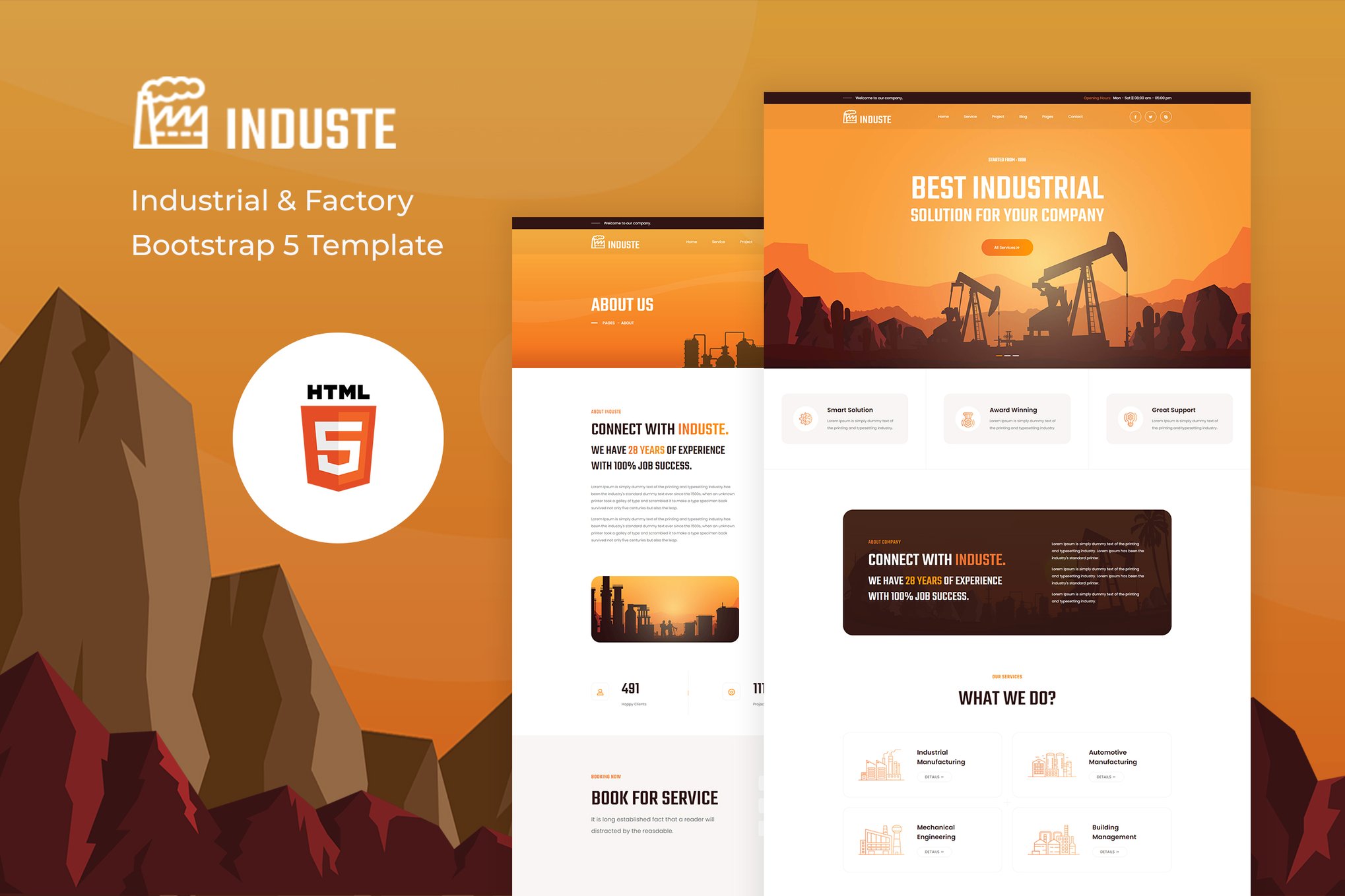 Imagen de portada de Induste - Industrial & Factory Bootstrap Template (plantilla web)