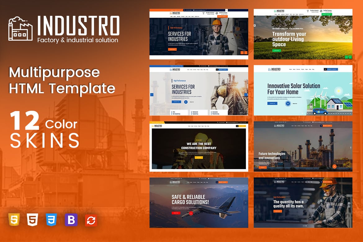 Imagen de portada de Industry - Factory & Industrial HTML Template (plantilla web)