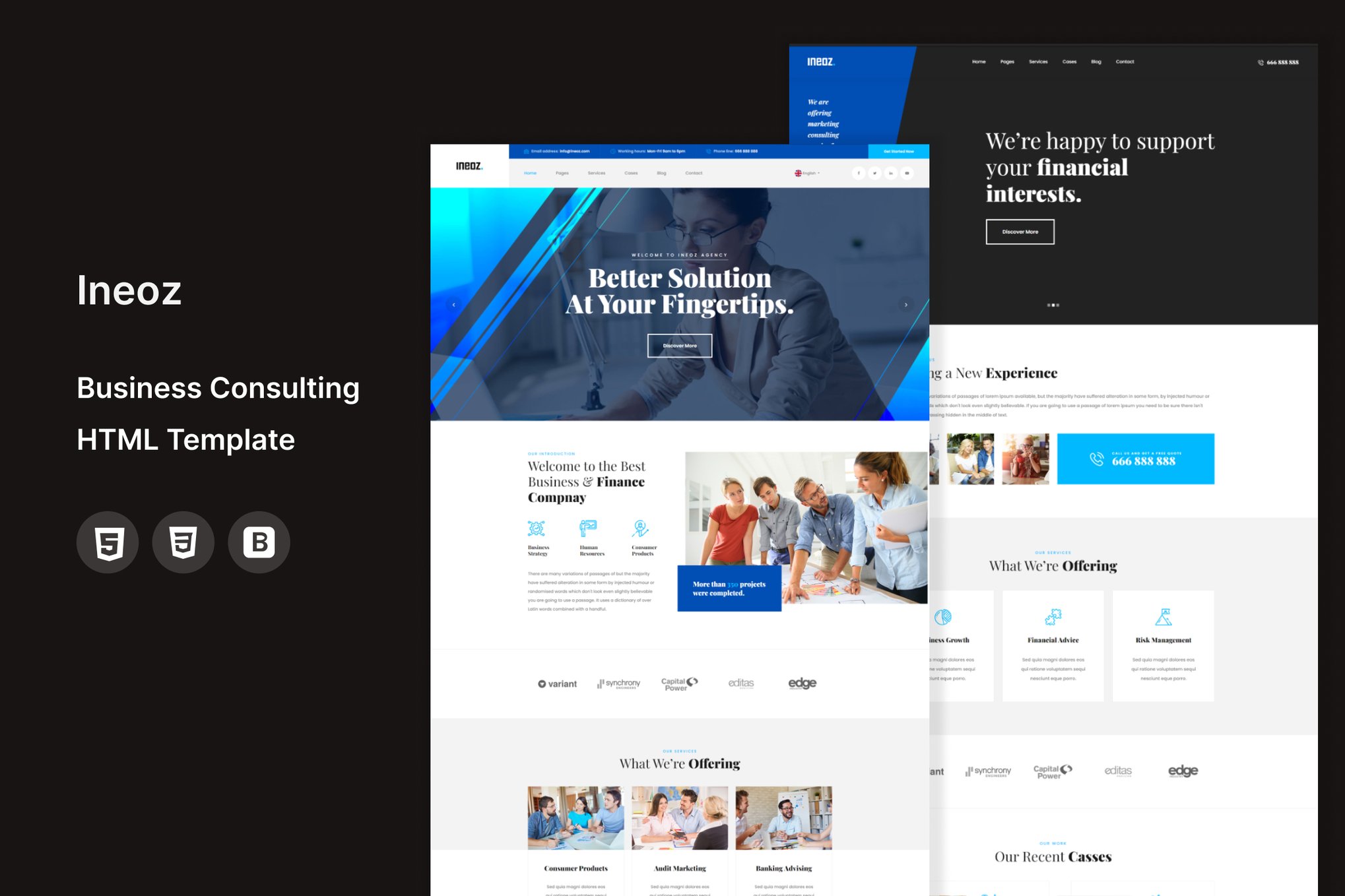 Imagen de portada de Ineoz - Business Consulting HTML Template (plantilla web)