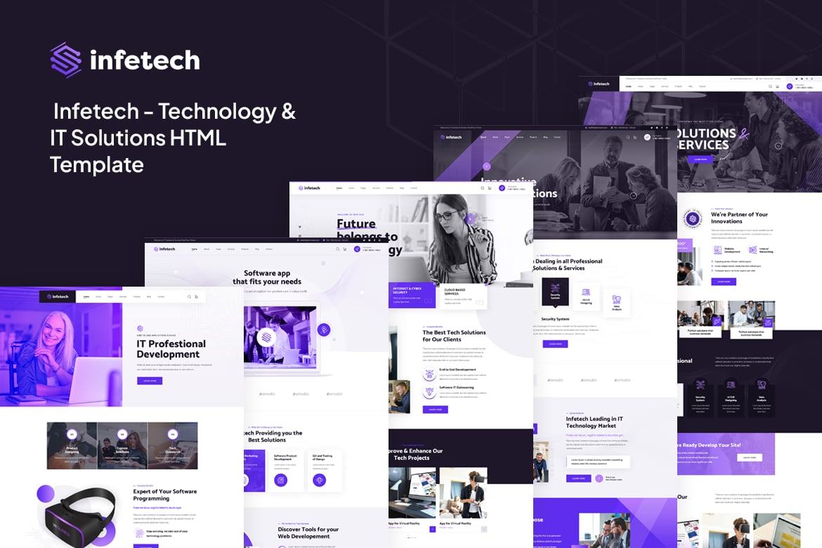 Imagen de portada de Infetech - Technology & IT Solutions HTML (plantilla web)