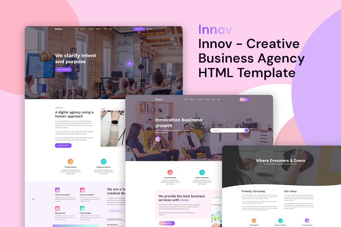 Imagen de portada de Innov - Creative Business Agency HTML Template (plantilla web)