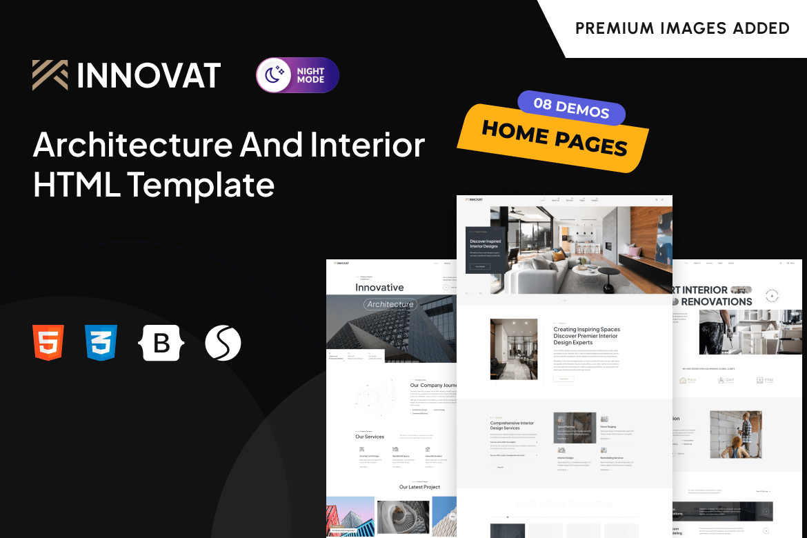 Imagen de portada de Innovat - Architecture & Interior HTML Template (plantilla web)