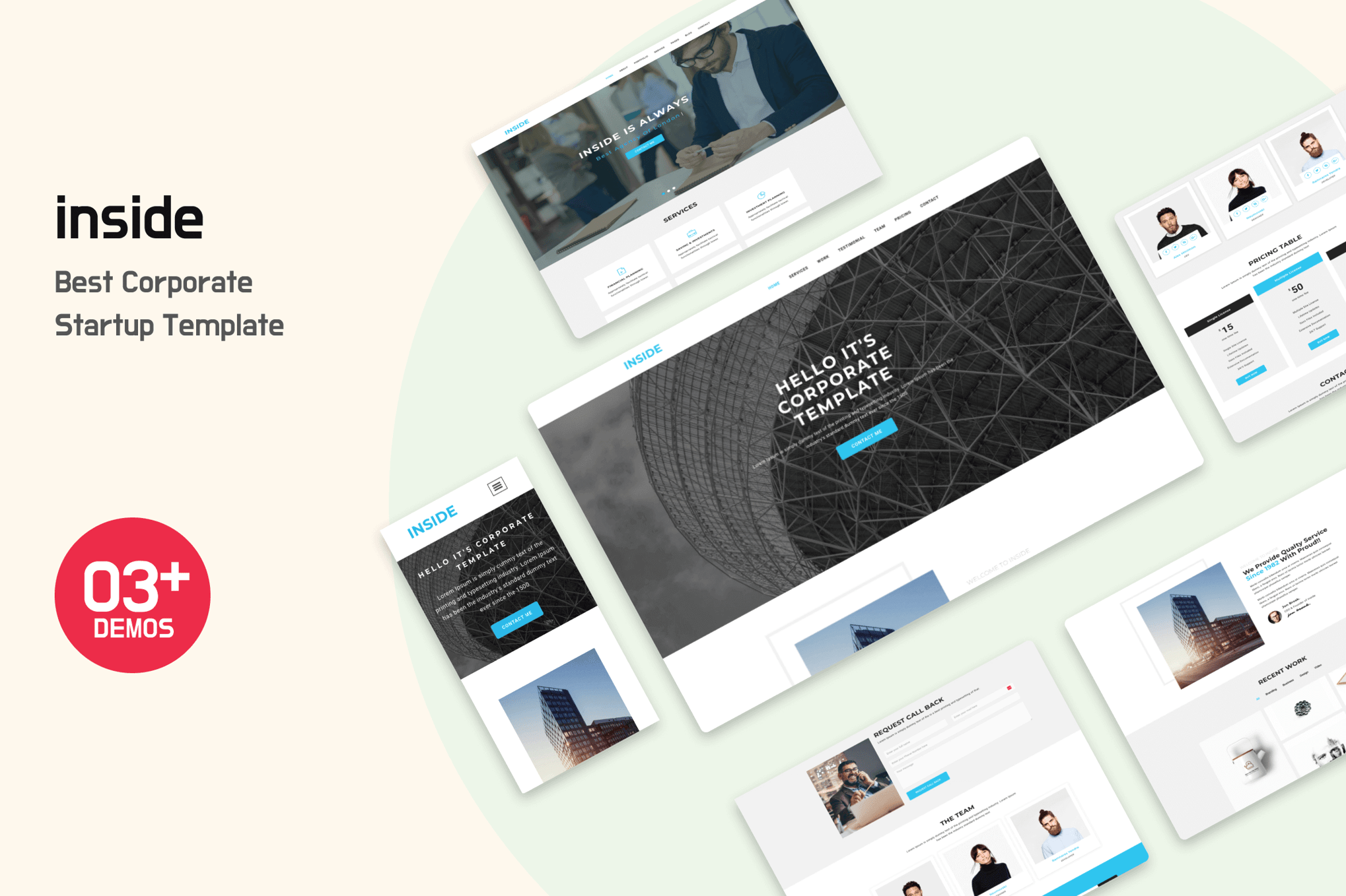 Imagen de portada de Inside - Best Corporate Startup Template (plantilla web)