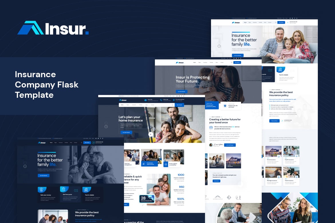 Imagen de portada de Insur - Insurance Company Flask Template (plantilla web)