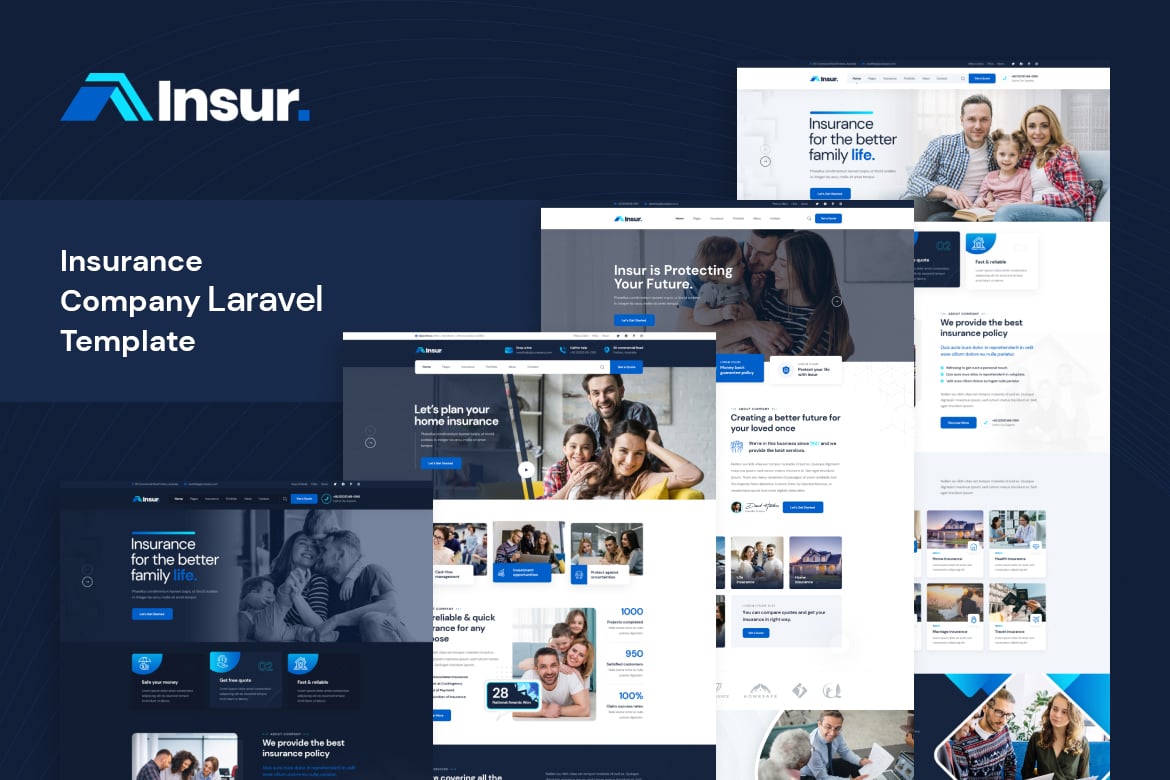 Imagen de portada de Insur - Insurance Company Laravel 11 Template (plantilla web)