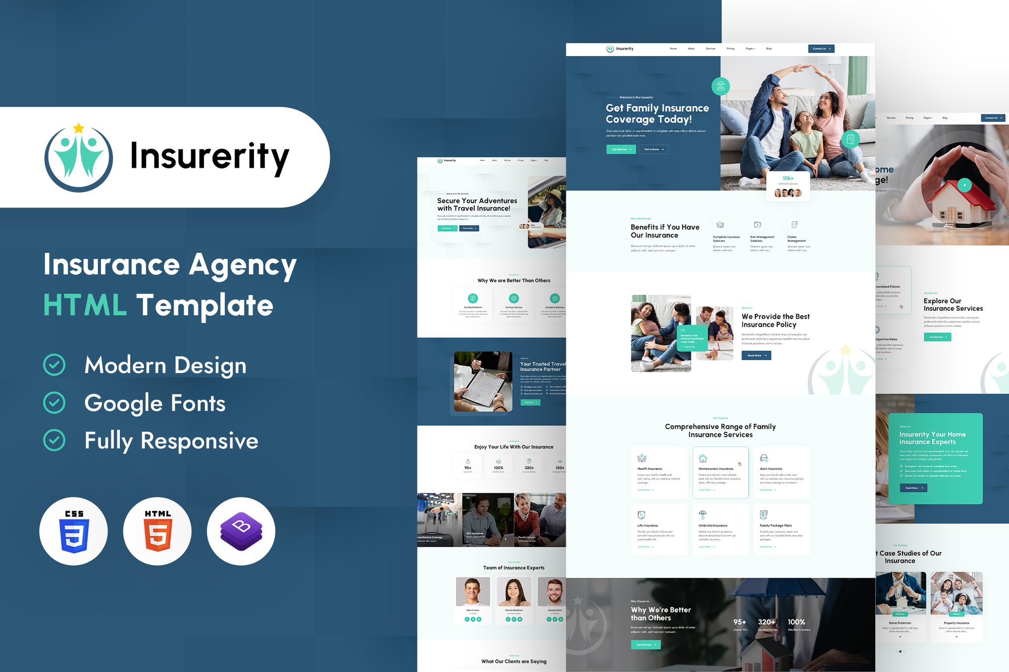 Imagen de portada de Insurerity | Insurance Agency HTML Template (plantilla web)