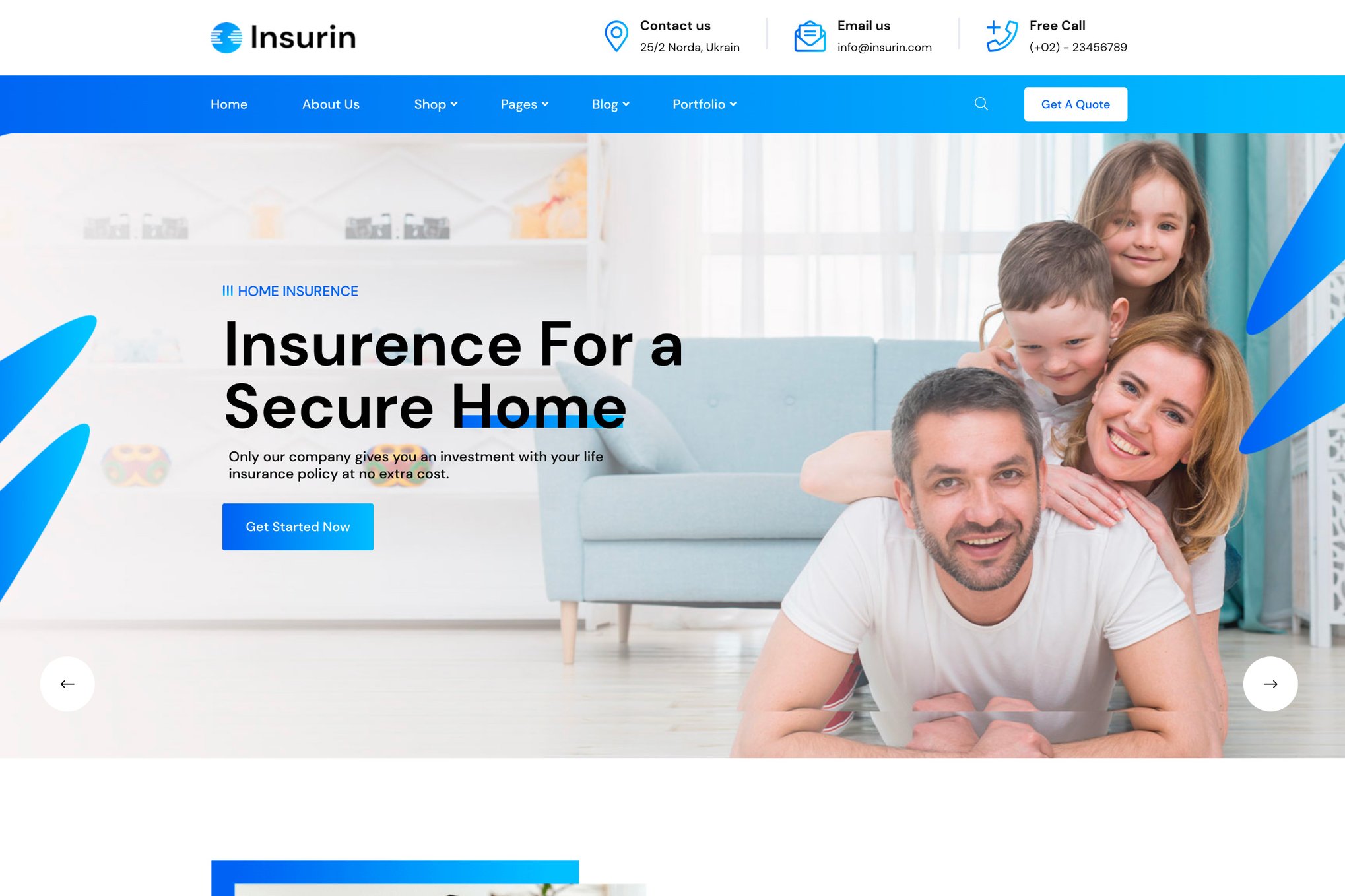 Imagen de portada de Insurin - Insurance Company HTML Template (plantilla web)