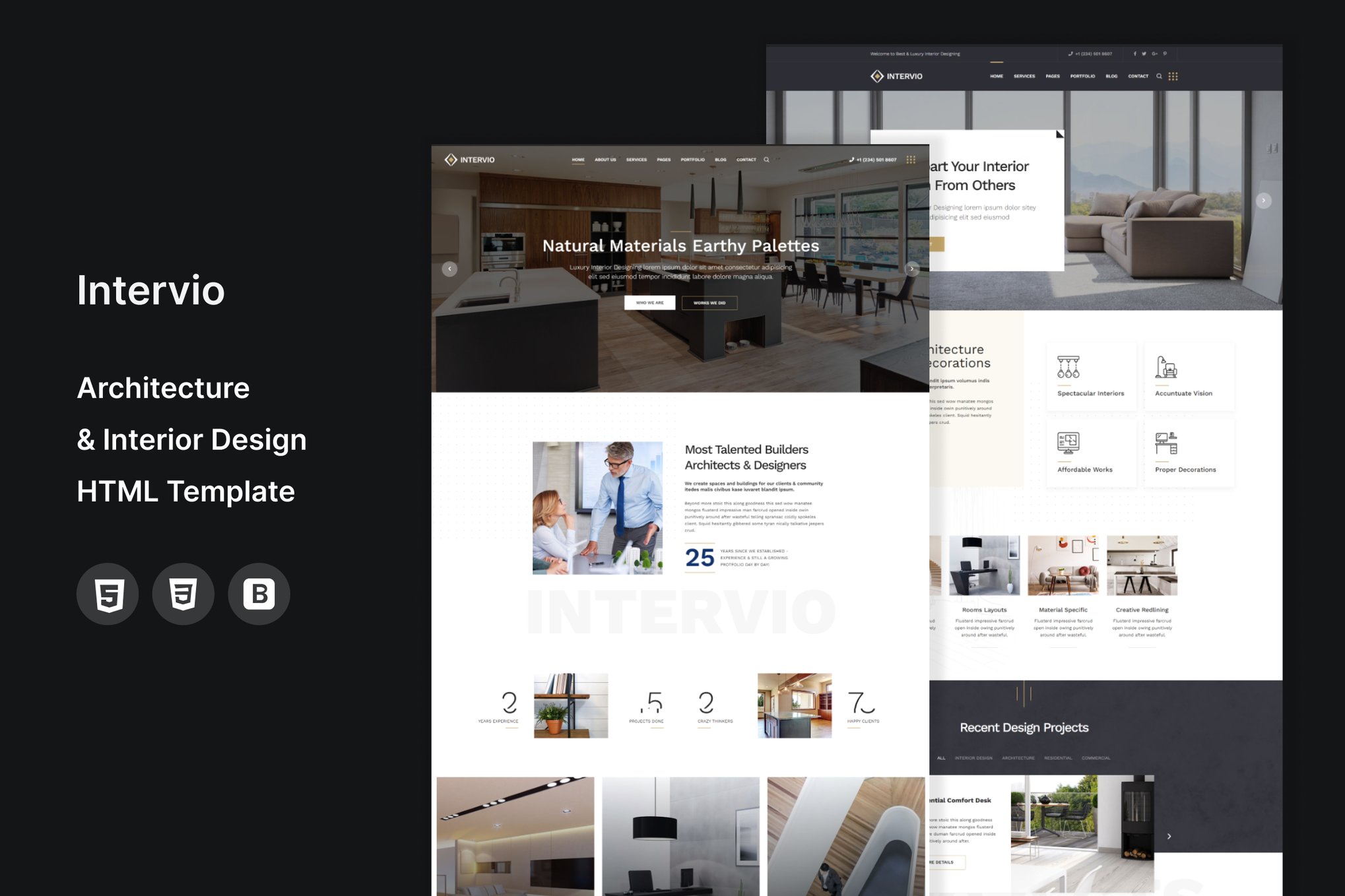 Imagen de portada de Intervio - Architecture HTML Template (plantilla web)