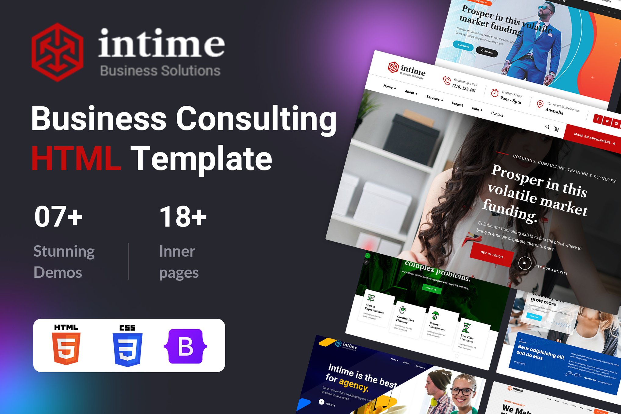 Imagen de portada de Intime - Business Consulting HTML Template (plantilla web)