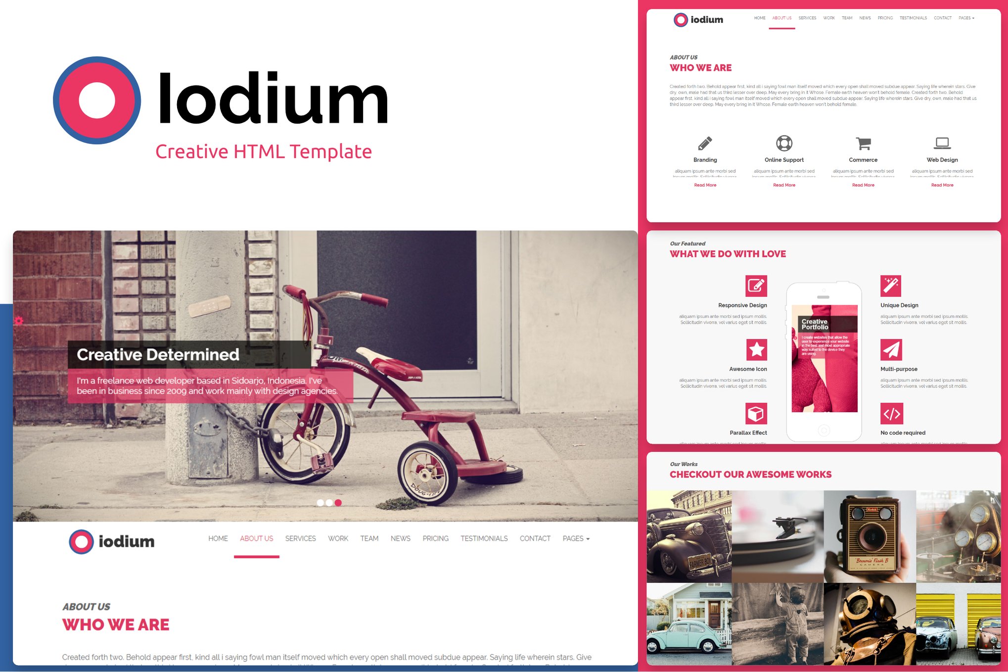 Imagen de portada de Iodium- Onepage Personal/Portofolio HTML Template (plantilla web)