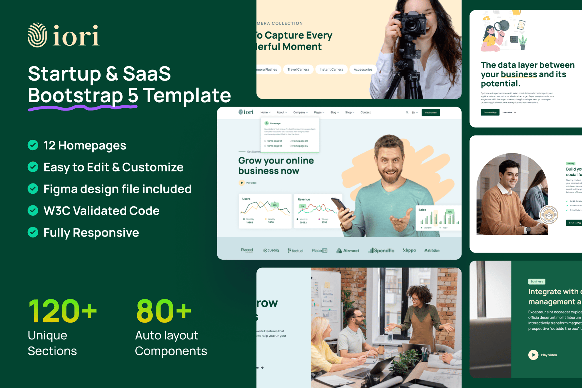 Imagen de portada de iori - Startup & SaaS Bootstrap 5 Template (plantilla web)