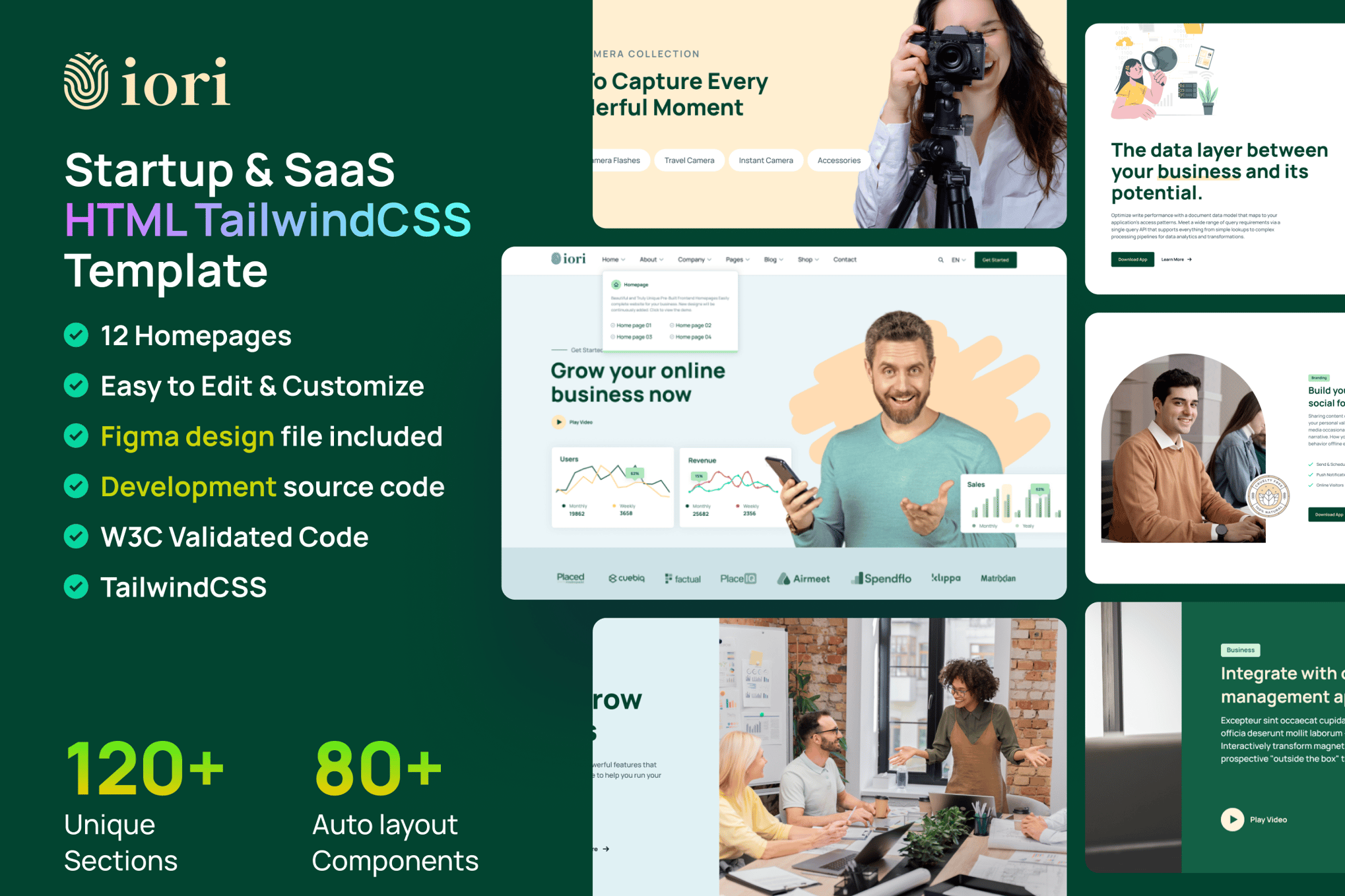 Imagen de portada de iori - Startup & SaaS TailwindCSS 3 HTML Template (plantilla web)