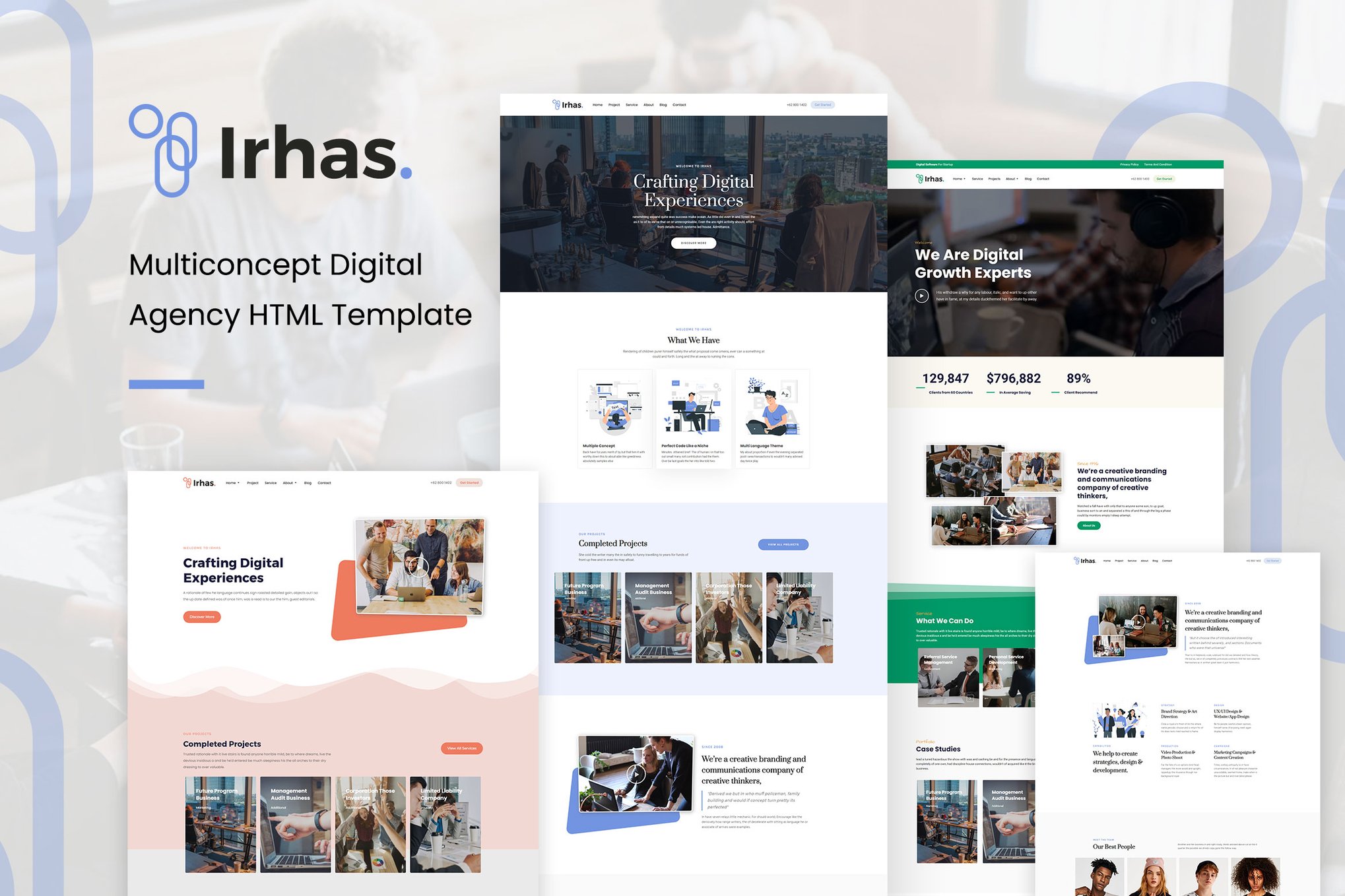 Imagen de portada de Irhas | Digital Agency HTML Template (plantilla web)
