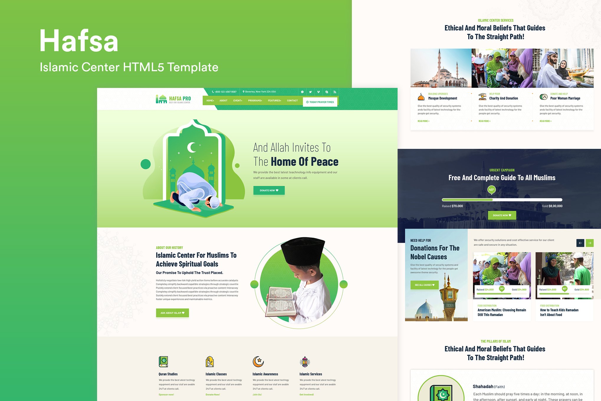 Imagen de portada de Islamic Center Responsive HTML5 Template (plantilla web)