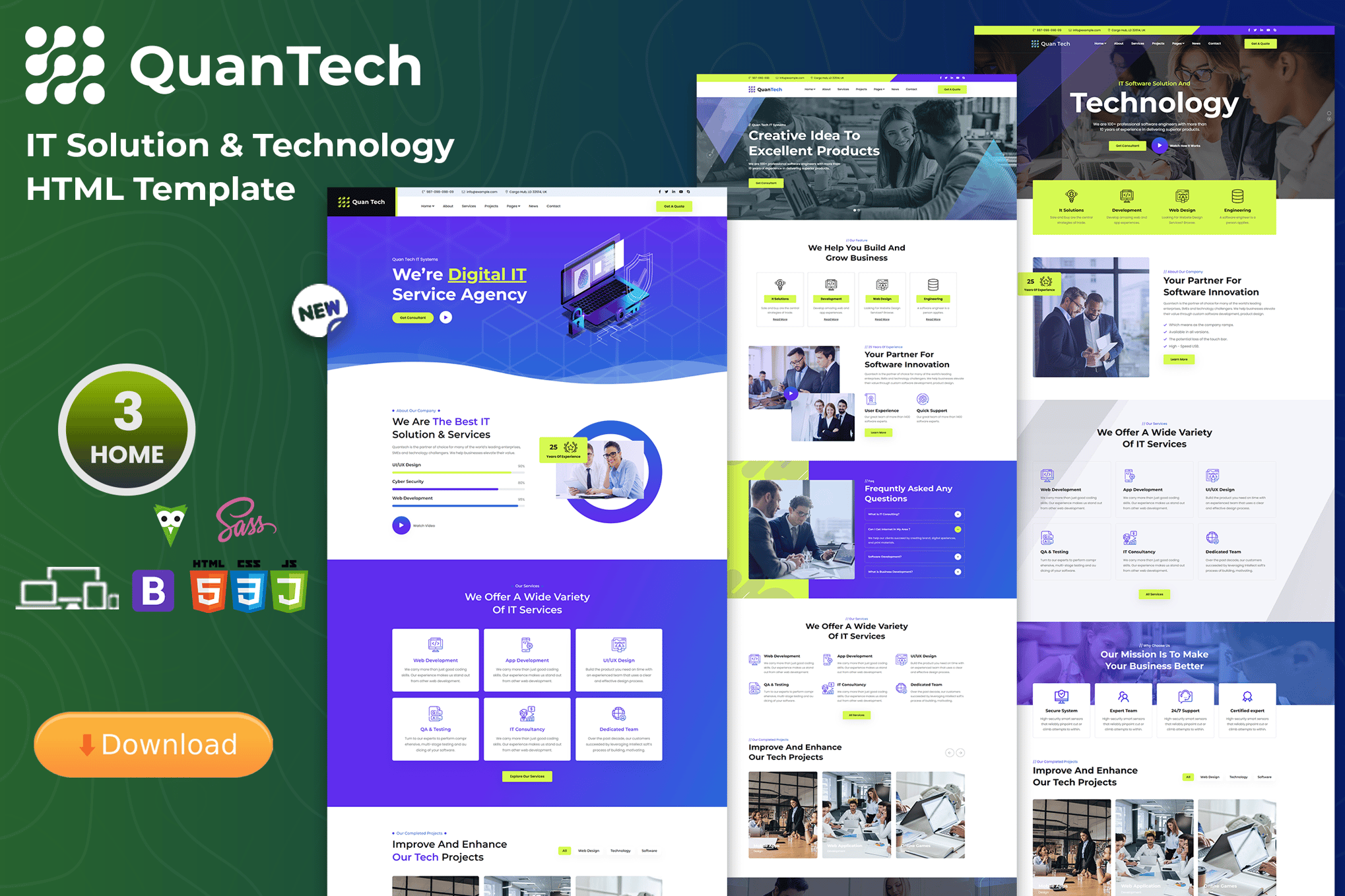 Imagen de portada de IT Solutions & Technology HTML Template (plantilla web)