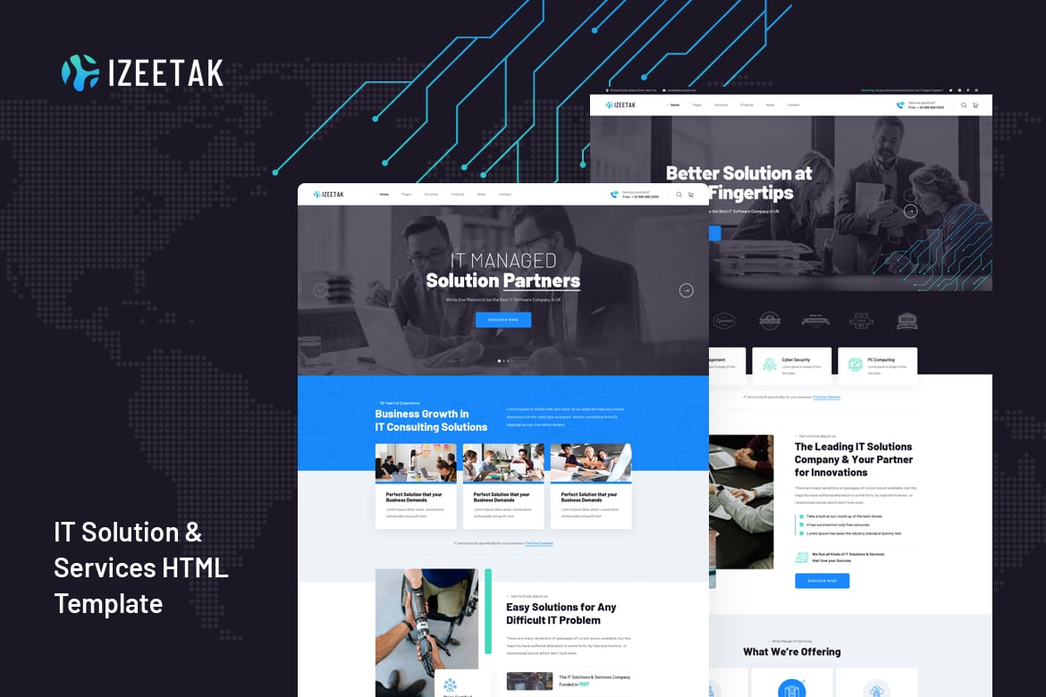 Imagen de portada de Izeetak - IT Solutions & Services HTML Template (plantilla web)