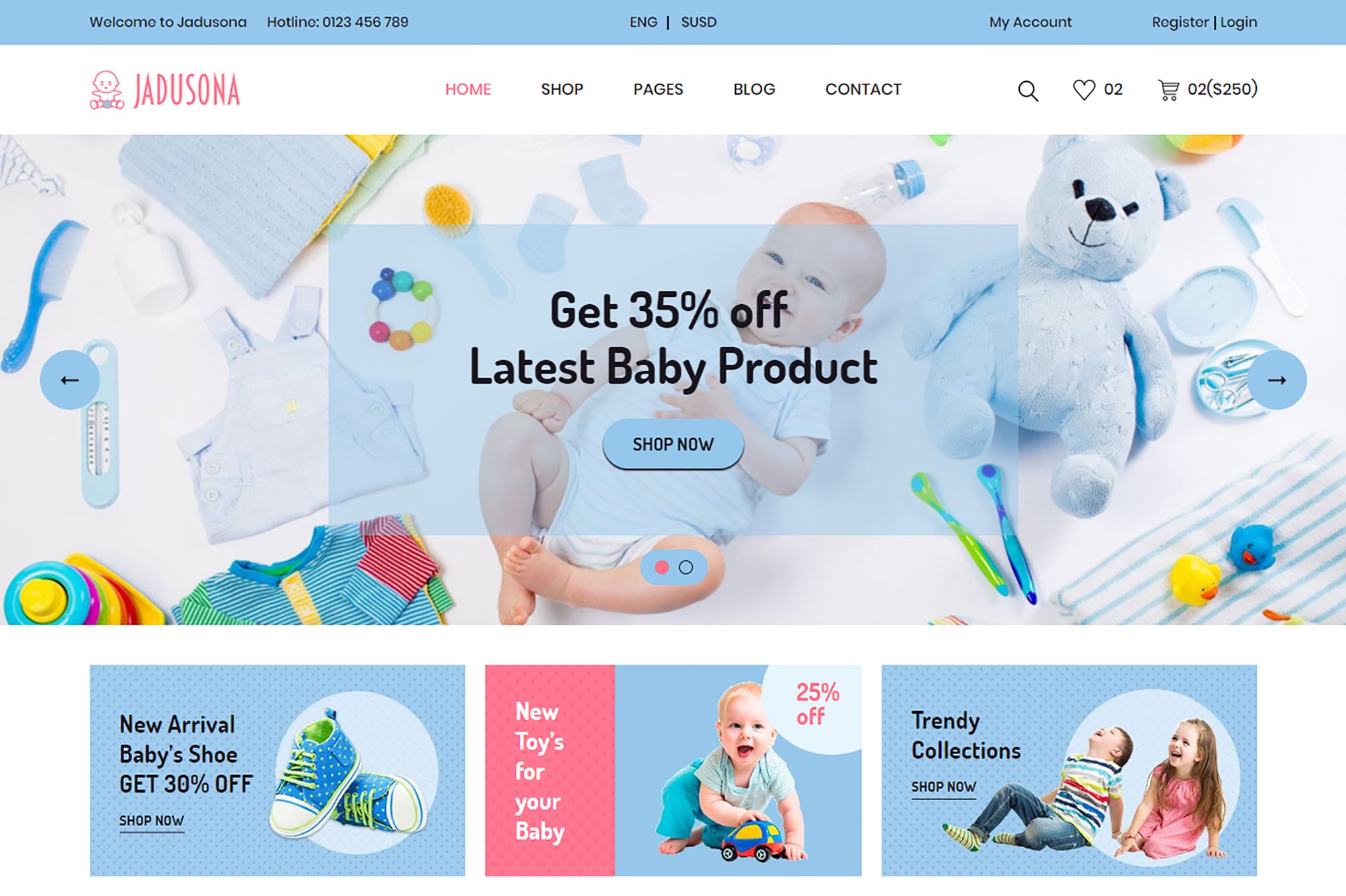 Imagen de portada de Jadusona - Baby Shop HTML Template (plantilla web)