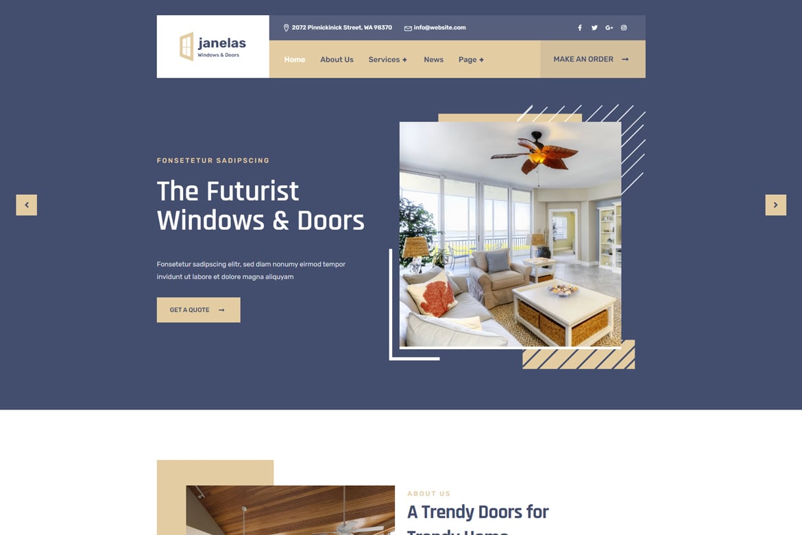 Imagen de portada de Janelas – Windows & Doors Services HTML Template (plantilla web)