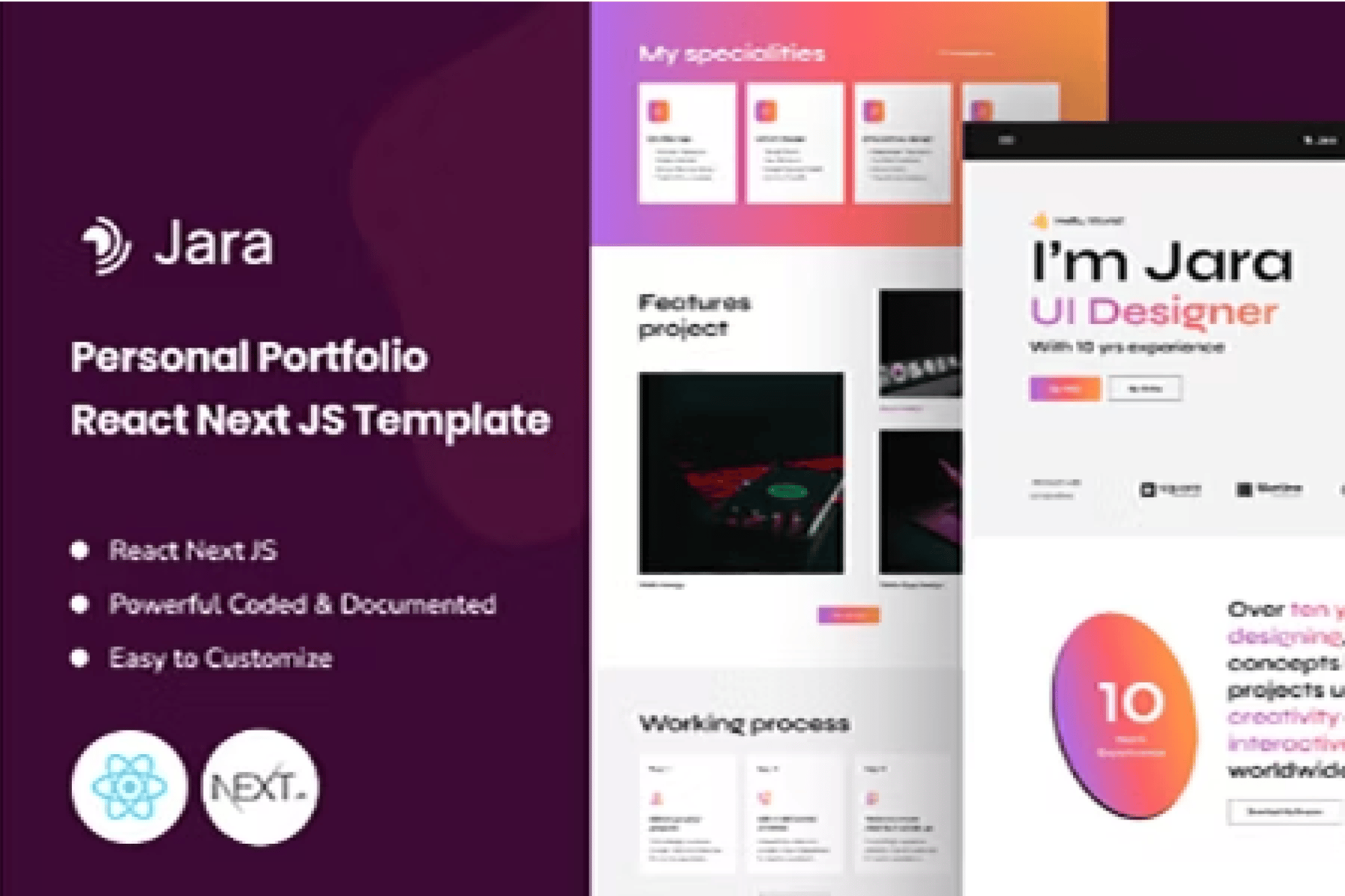 Imagen de portada de Jara - Personal Portfolio React NextJS Template (plantilla web)