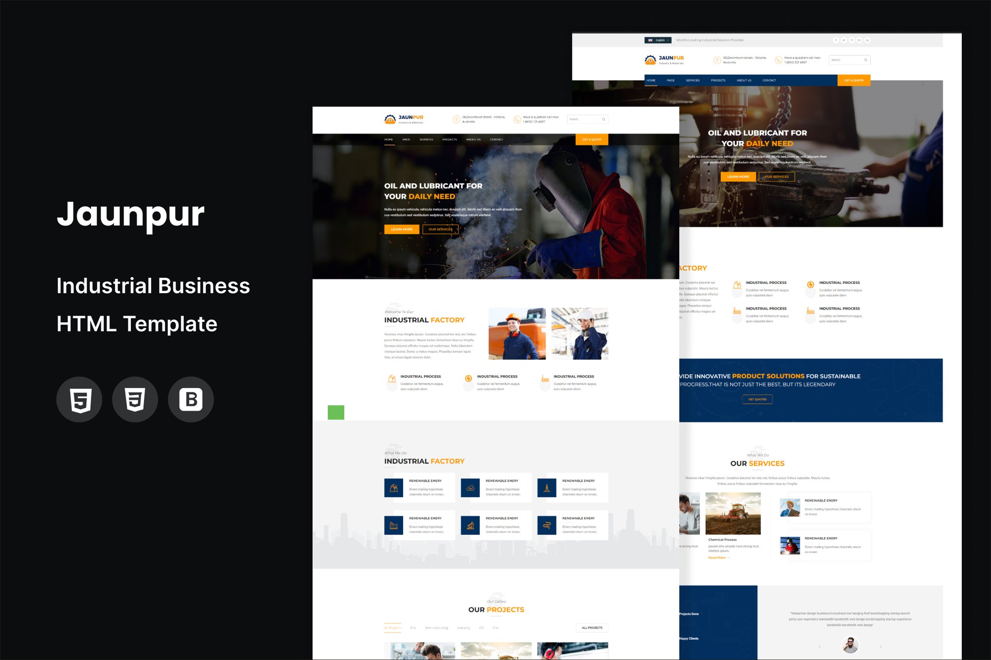 Imagen de portada de Jaunpur - Industrial Business HTML Template (plantilla web)