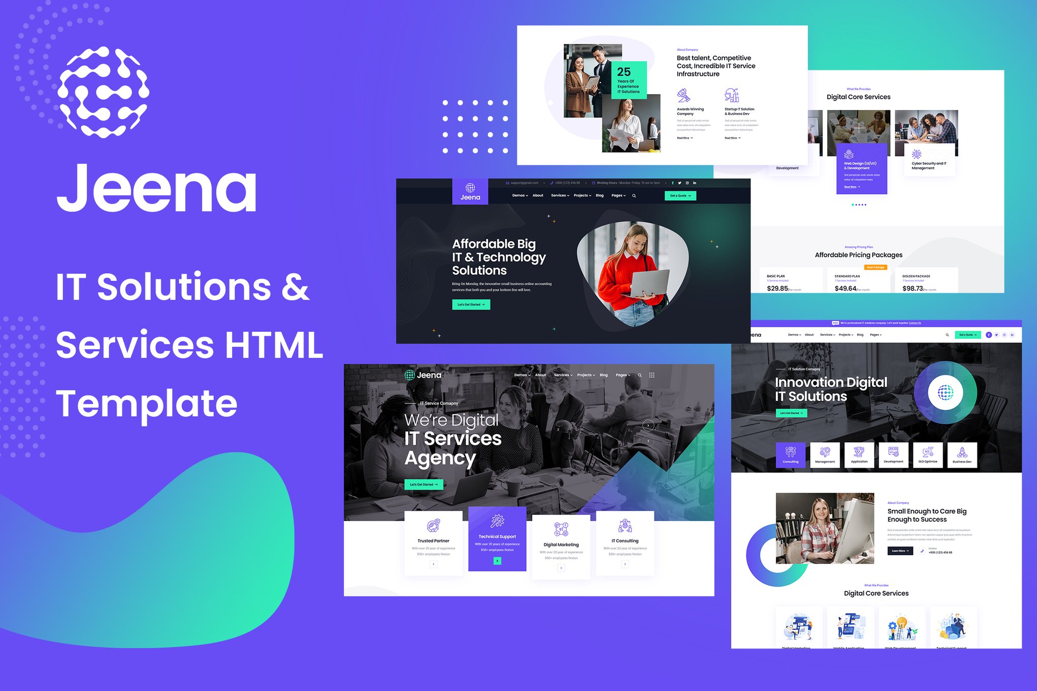 Imagen de portada de Jeena - Technology & IT Solutions HTML Template (plantilla web)