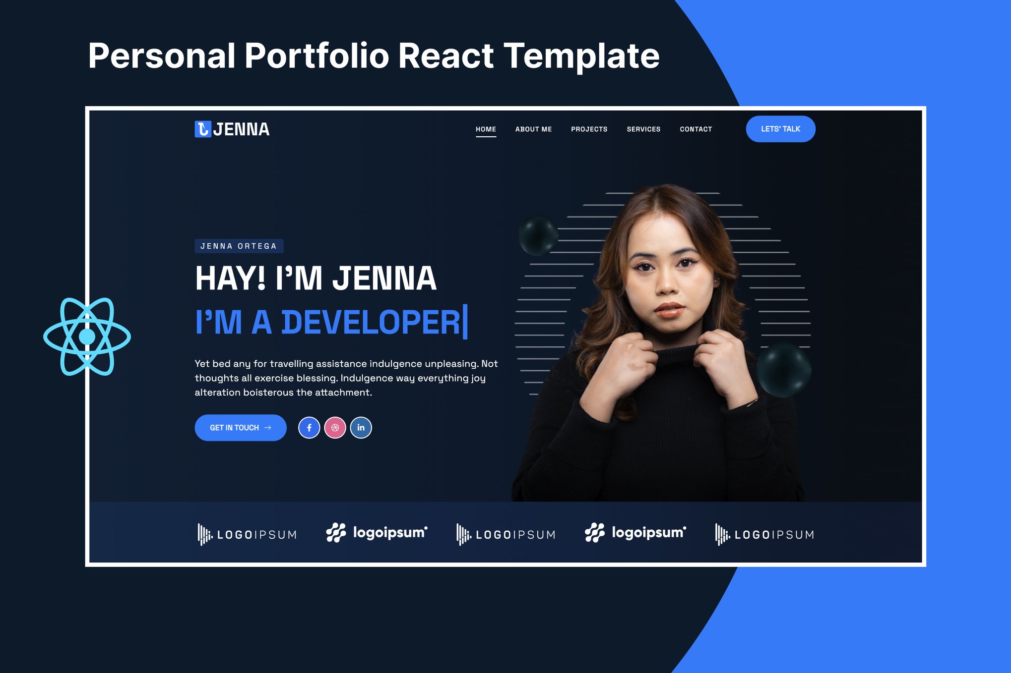 Imagen de portada de Jenna – Personal Portfolio Template (plantilla web)