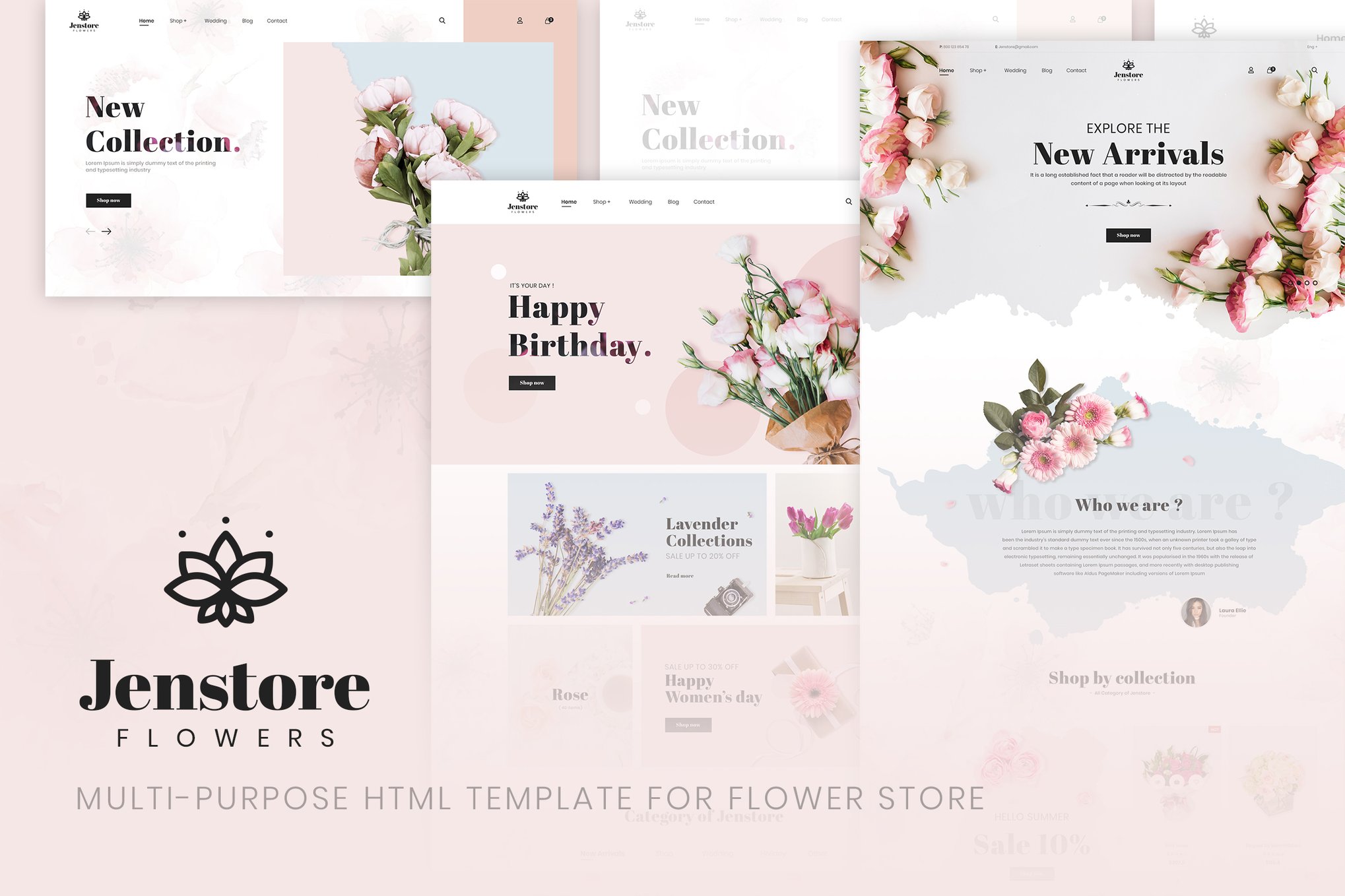 Imagen de portada de JenStore | Flower Store HTML Template (plantilla web)