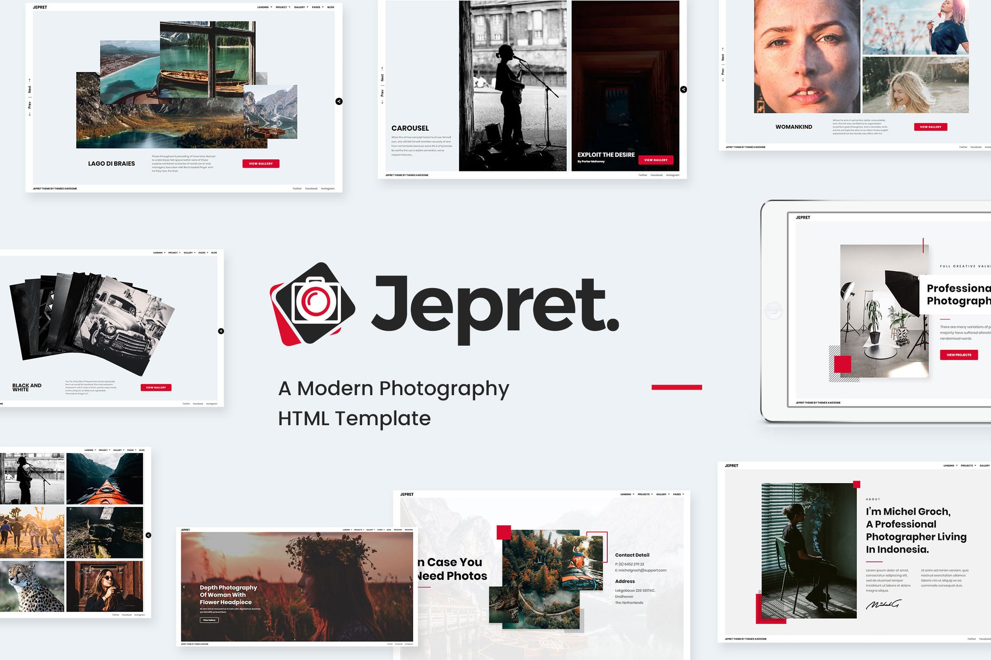 Imagen de portada de Jepret | Modern Photography HTML Template (plantilla web)