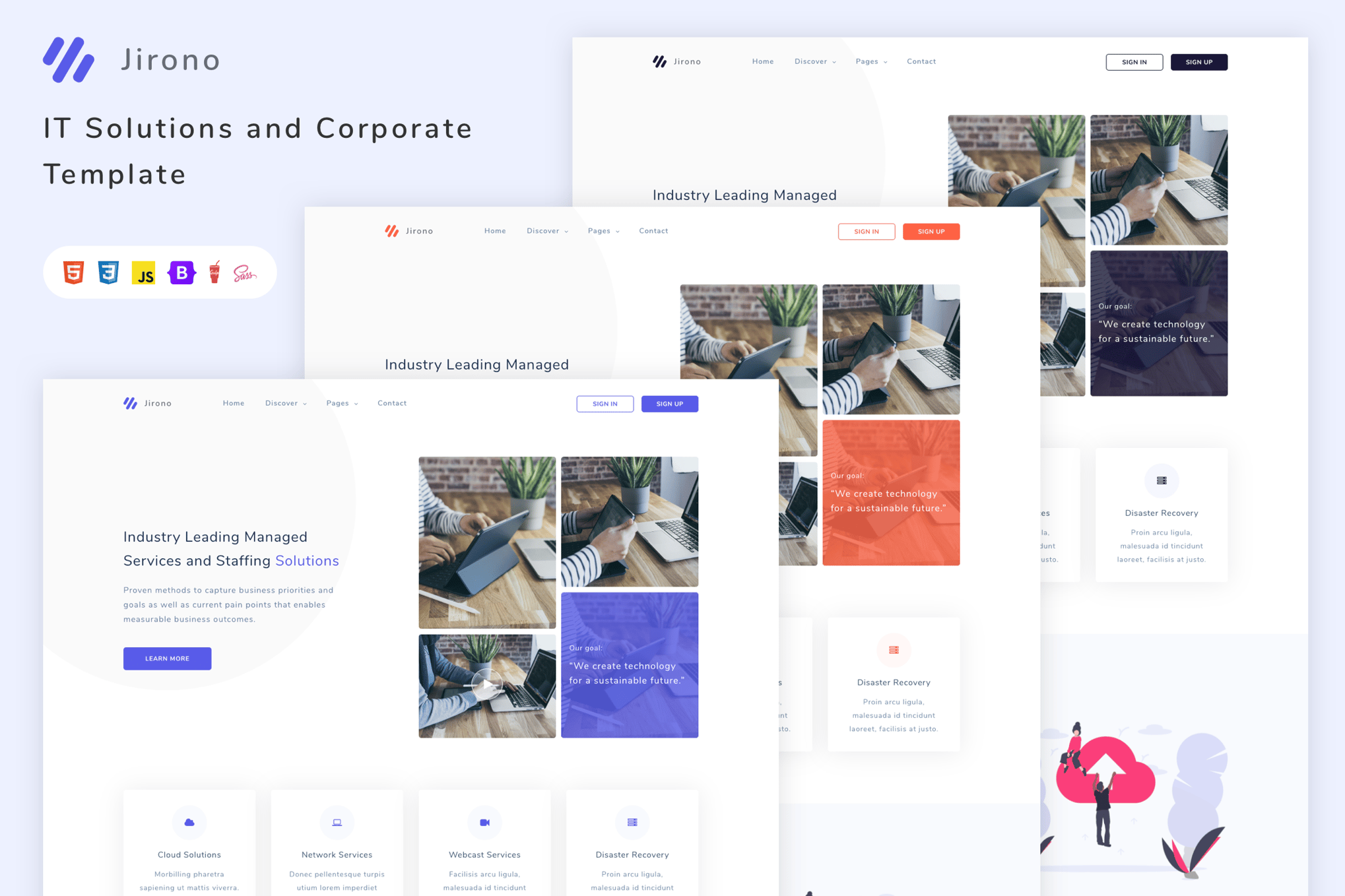 Imagen de portada de Jirono - IT Solutions and Corporate Template (plantilla web)