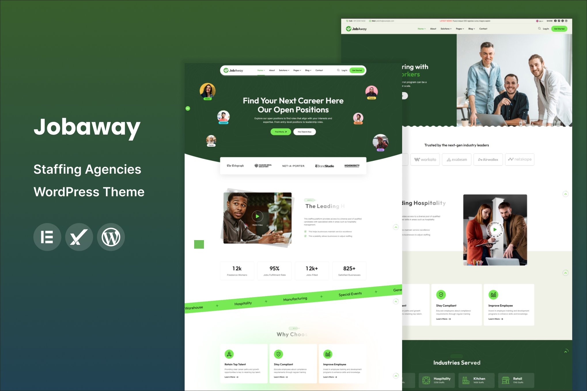 Imagen de portada de Jobaway – Staffing Agencies WordPress Theme (tema)