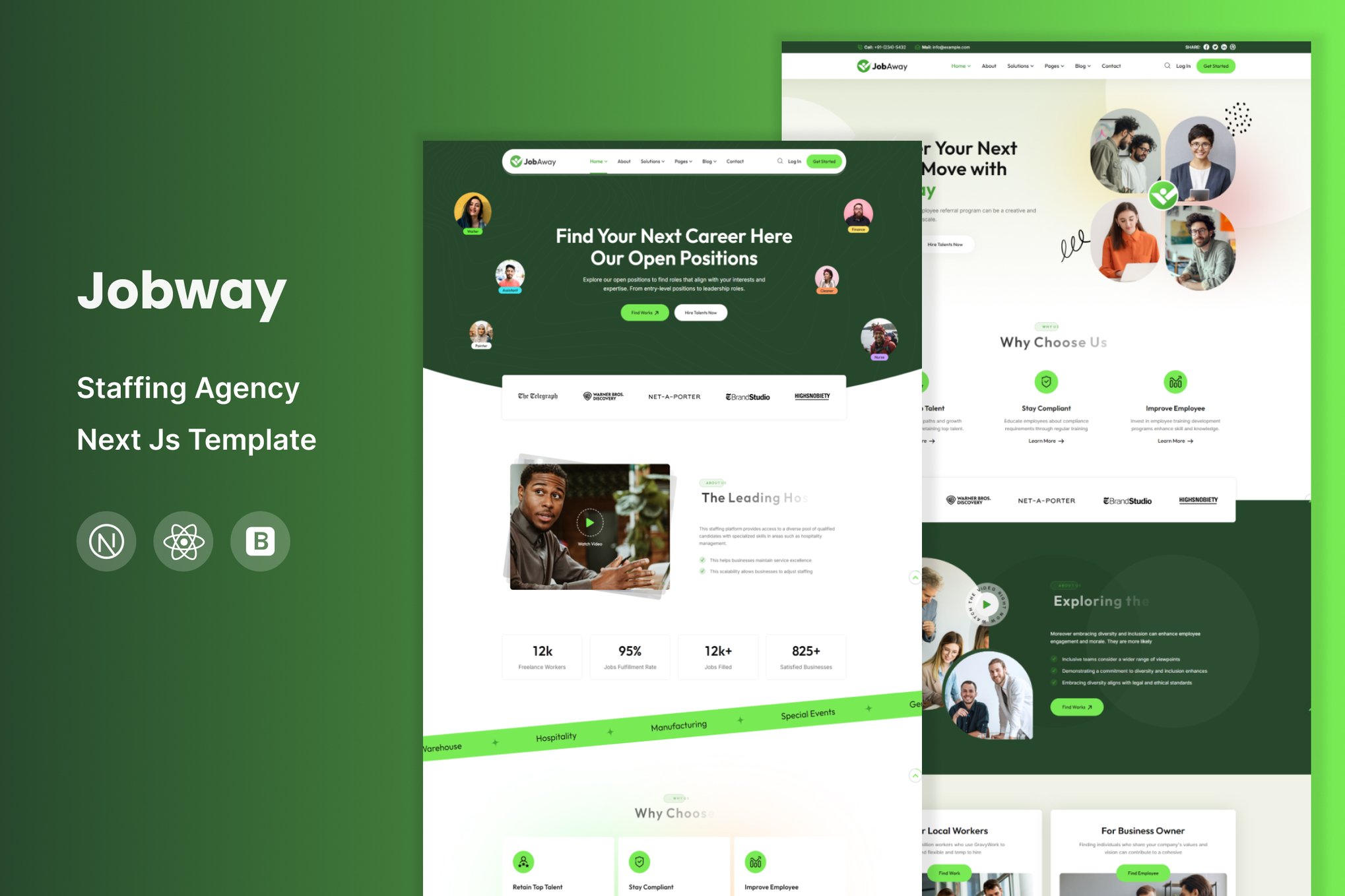 Imagen de portada de Jobaway - Staffing Agency React Next Js Template (plantilla web)