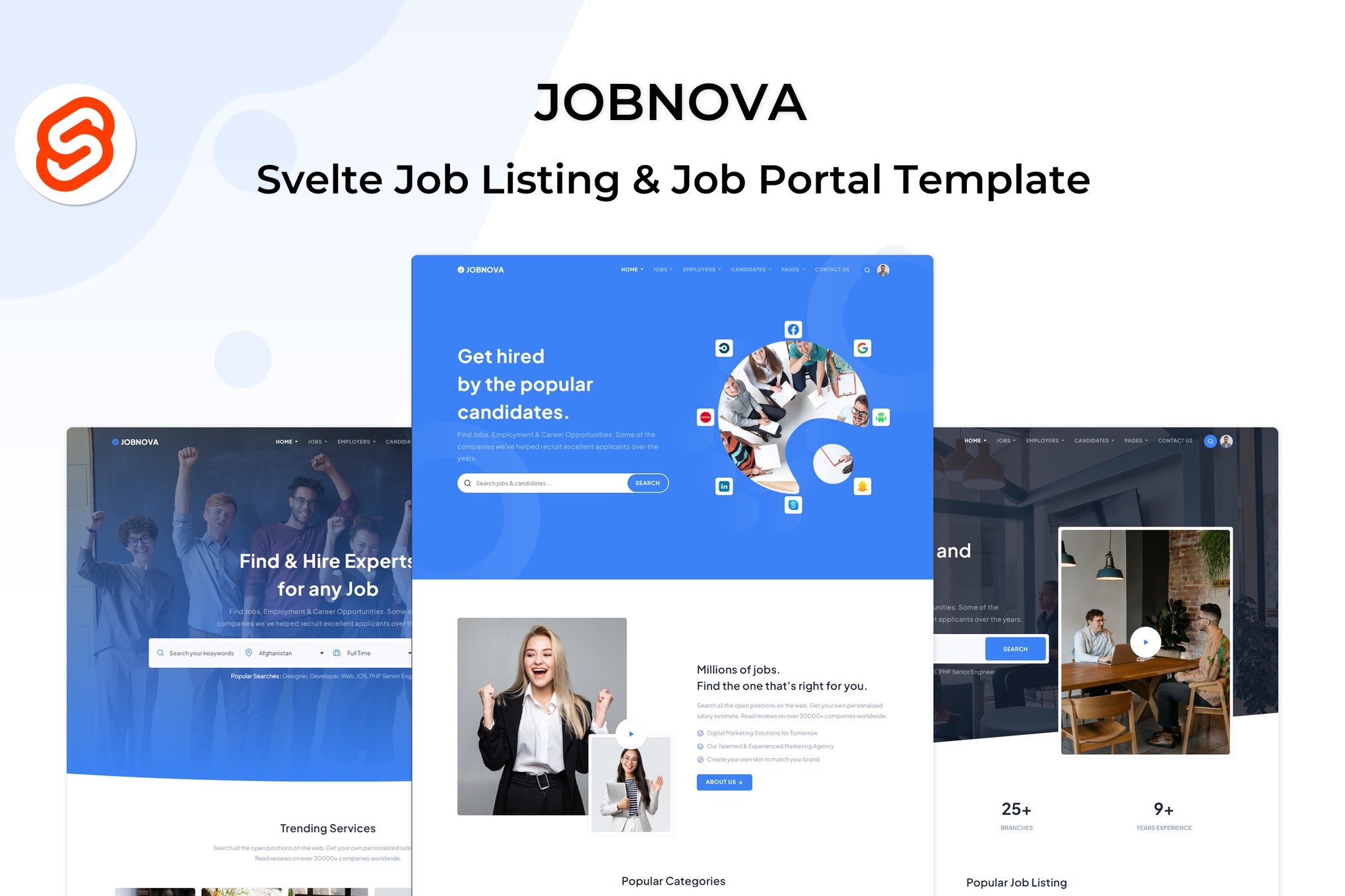 Imagen de portada de Jobnova - Svelte Job Board & Job Listing Template (plantilla web)
