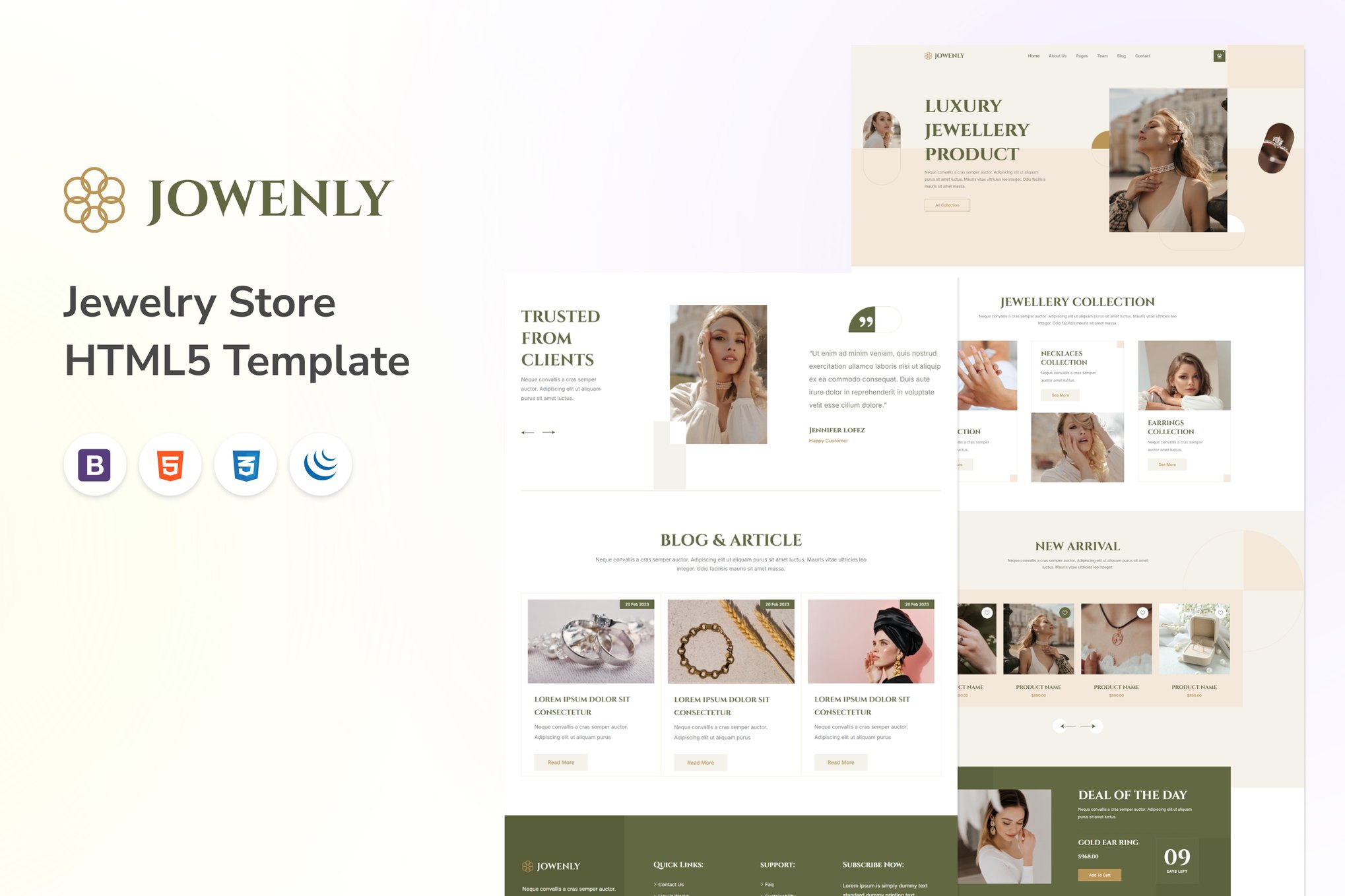 Imagen de portada de jowenly - Jewelry Store HTML5 Template (plantilla web)