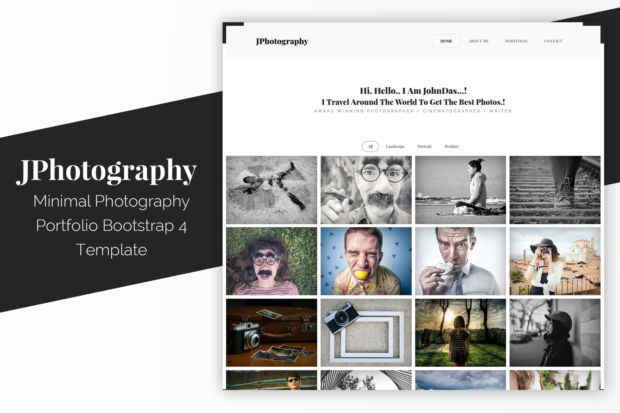 Imagen de portada de JPhotography - Minimal Photography Portfolio HTML5 (plantilla web)