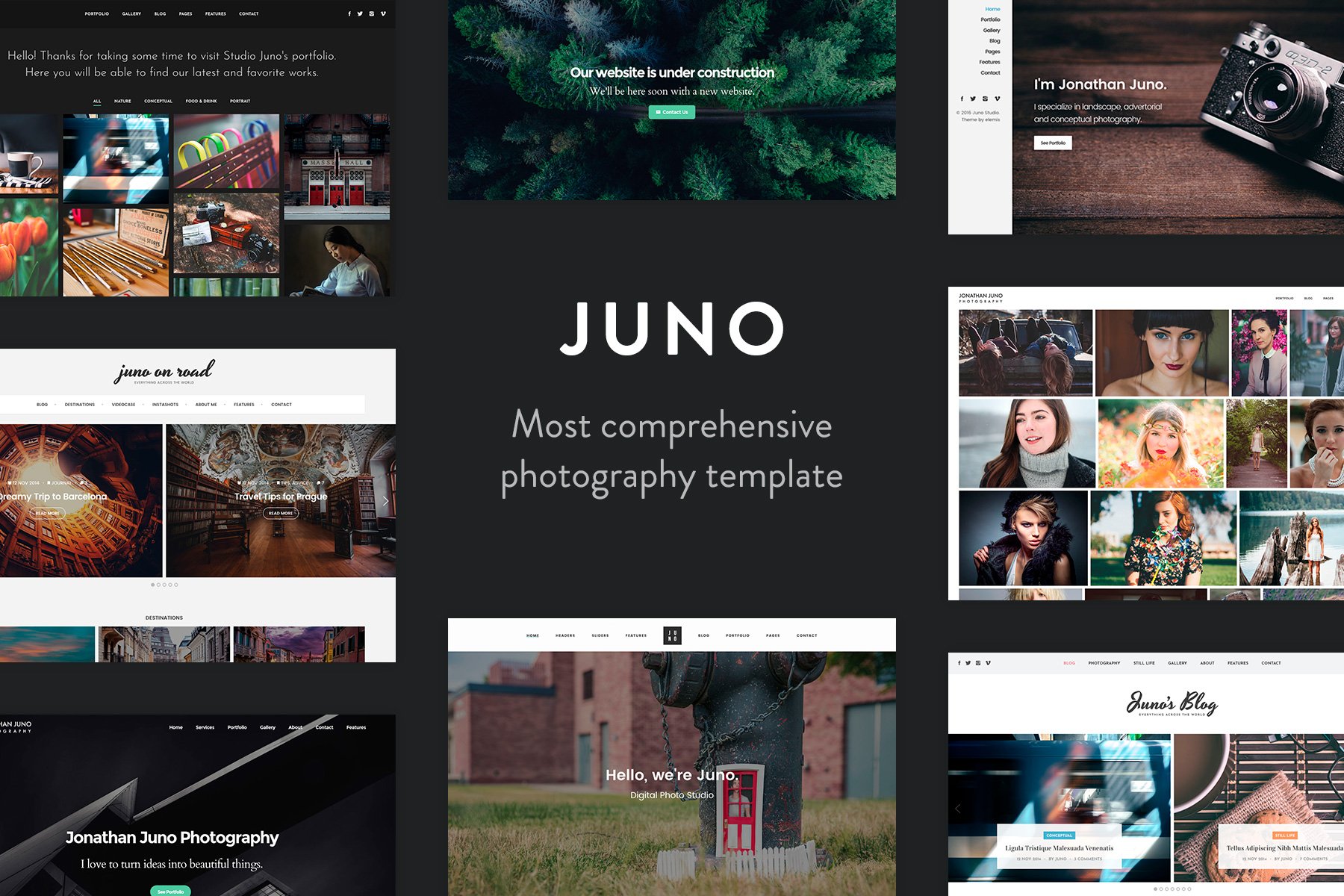 Imagen de portada de Juno - Photography & Magazine Site Template (plantilla web)