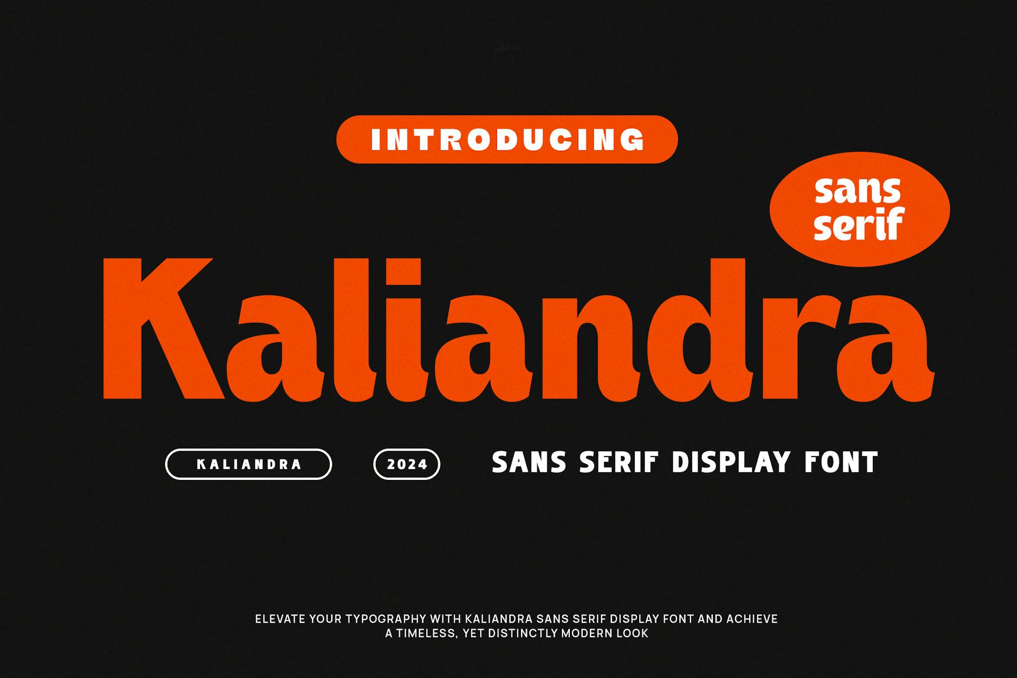 Imagen de portada de Kaliandra - Modern Display Sans Serif (fuente)