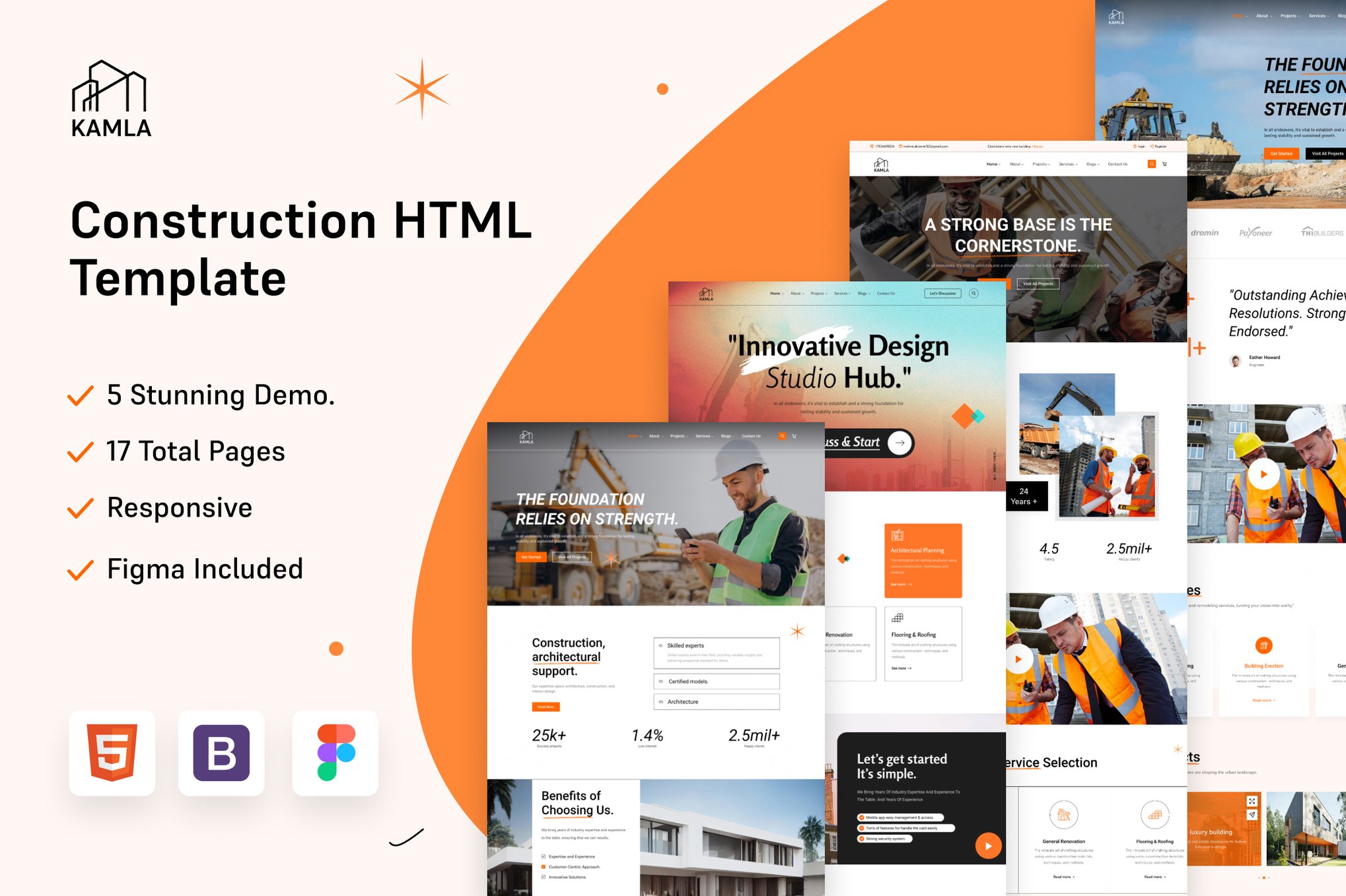 Imagen de portada de Kamla - Construction HTML5 Template (plantilla web)